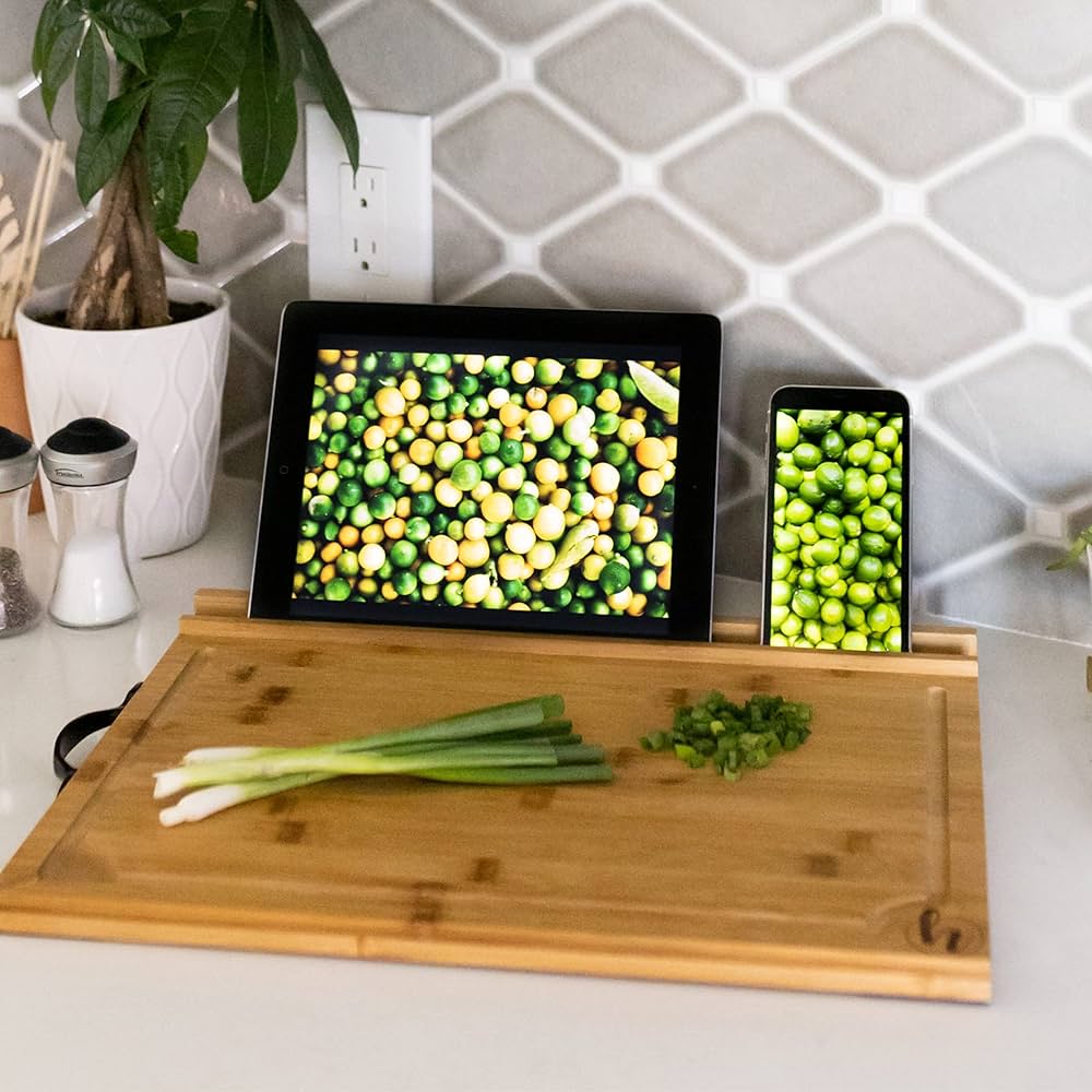 Amazon | Hultzzzy 大型天然厚手竹製まな板 携帯電話 iPad