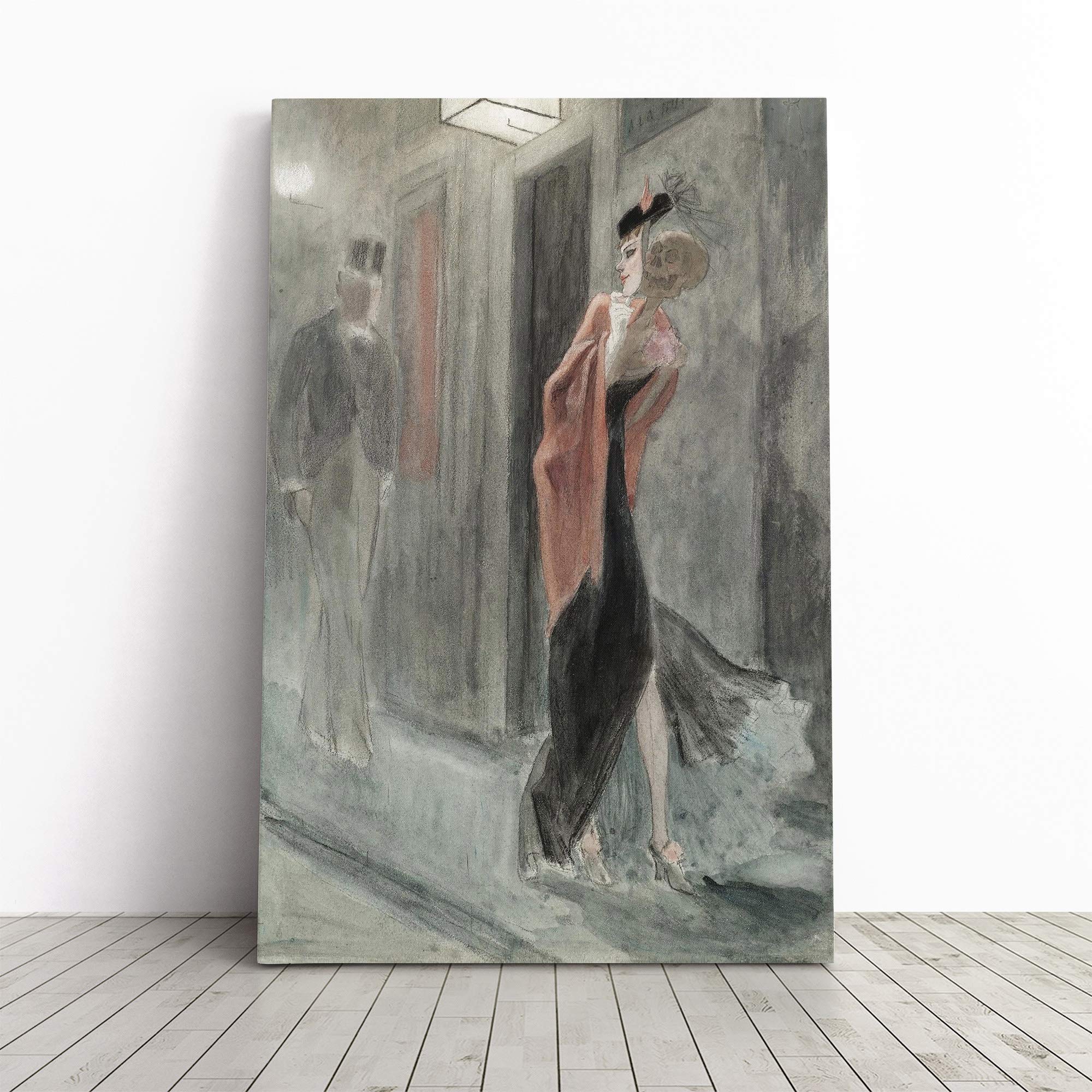 Felicien Rops Human Parody Canvas Print | Gallery Wrapped 30mm Frame Wall Art | 30x20 inches | Ready to Hang | Modern Picture | Living Room Bedroom Lounge Office