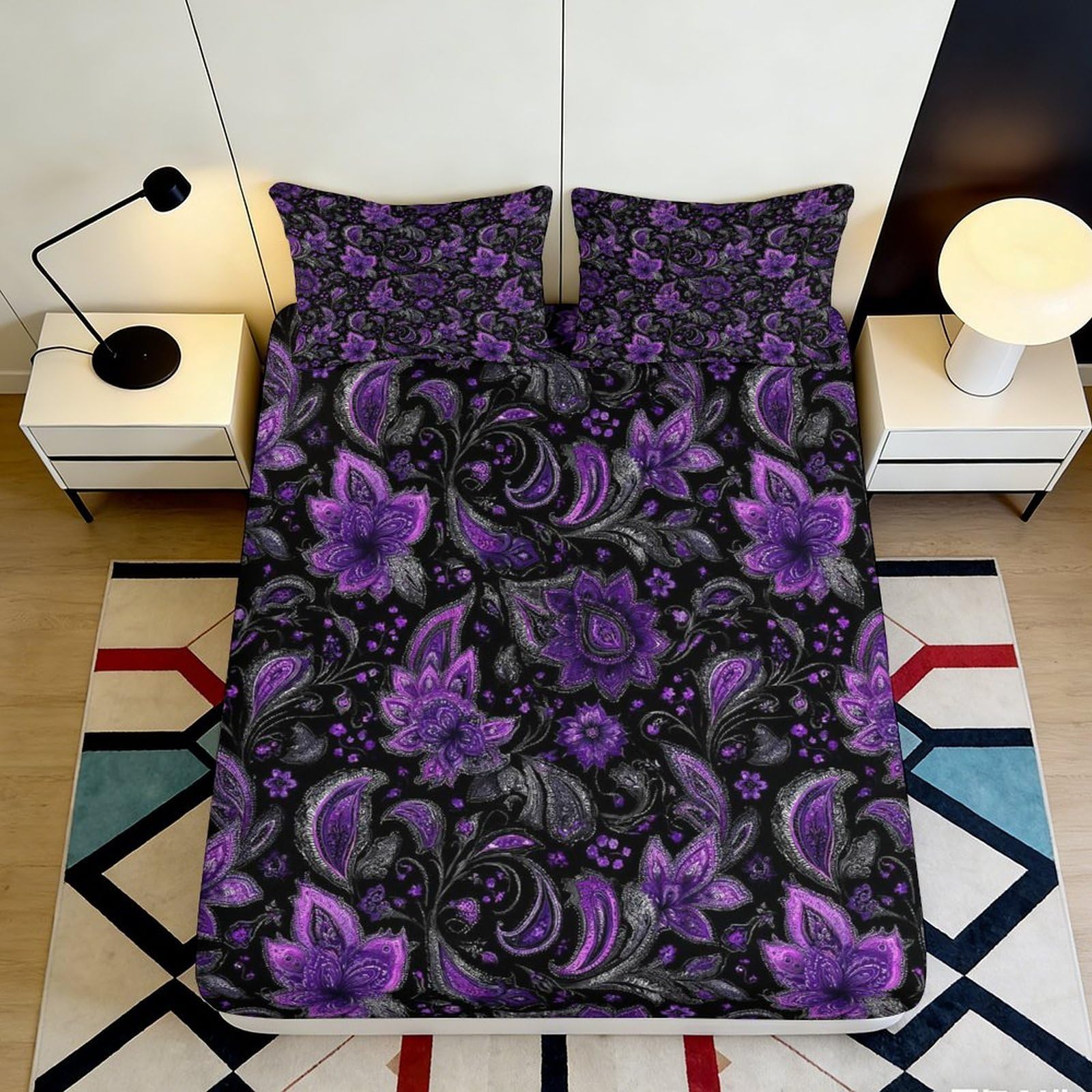 Uxinyoume Style-5 3D Printed Fitted Sheet Microfiber Galaxy Starry Sky Bed Cover For Bedroom, Durable And Easy To Wash, Suitable For Adult And Teenagers' Sleeping Spaces 90X200x25cm