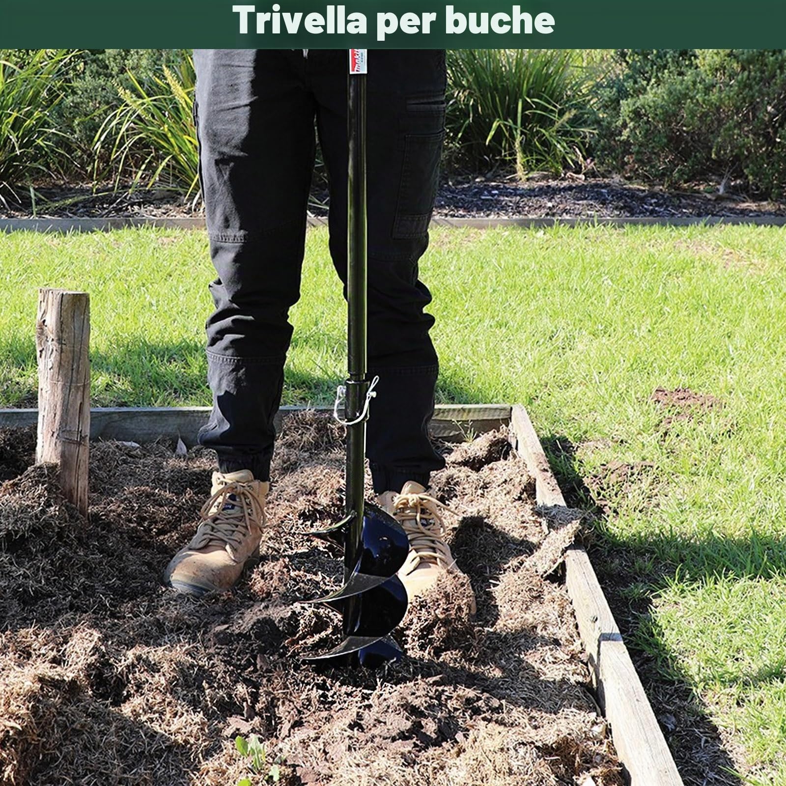 Set di punte per terra a mano, 10 x 60 cm, in acciaio, per avvitatore a batteria, piante da giardino, per coltivazione profonda