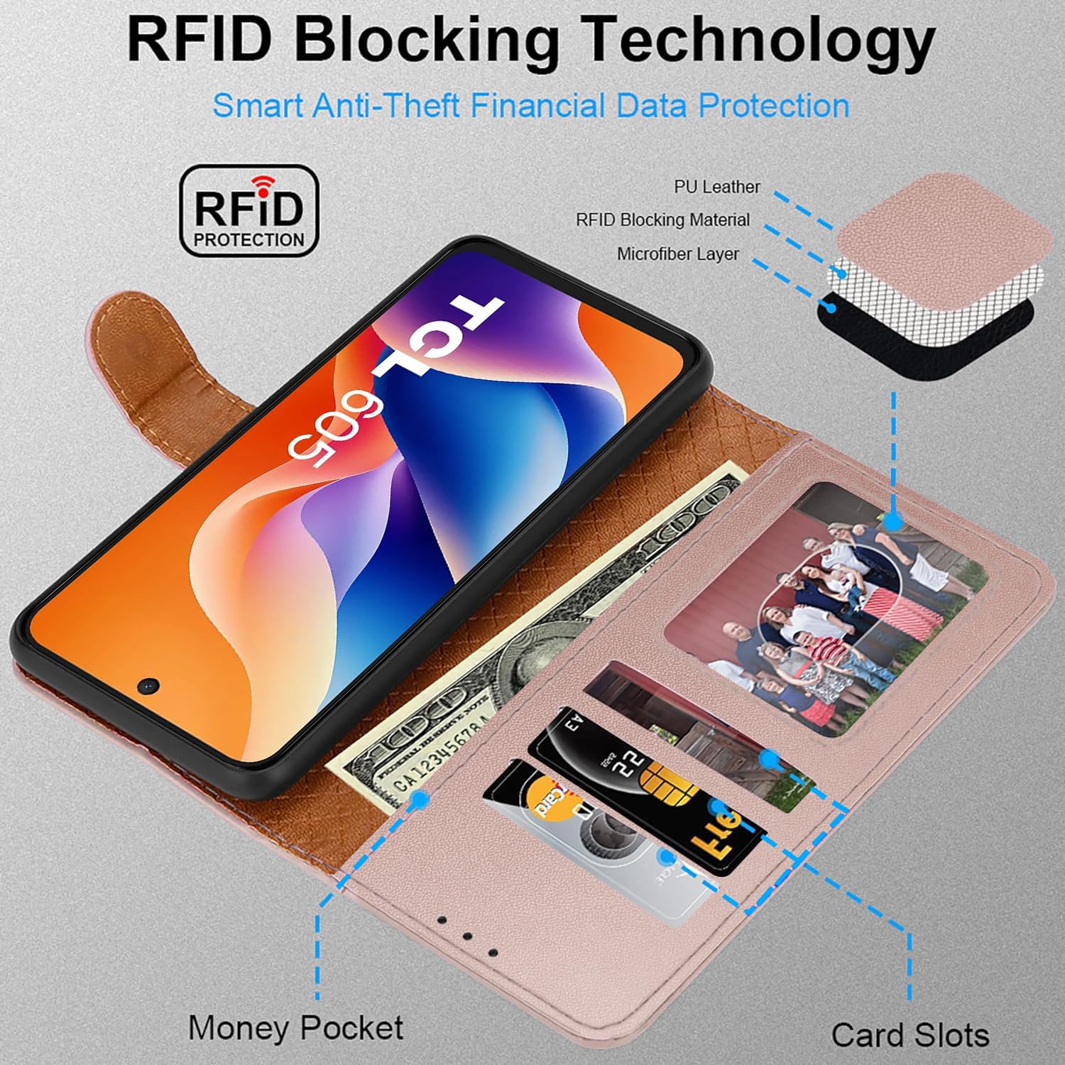 ICatchy Étui Portefeuille En Cuir à Rabat Avec Support De Visionnage