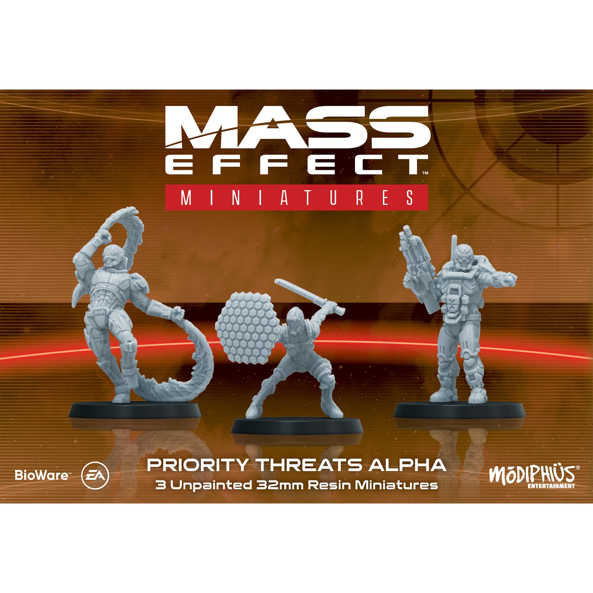 Modiphius Mass Effect Priority Threats Alpha - Ensemble 3 Figurines Résine 32mm