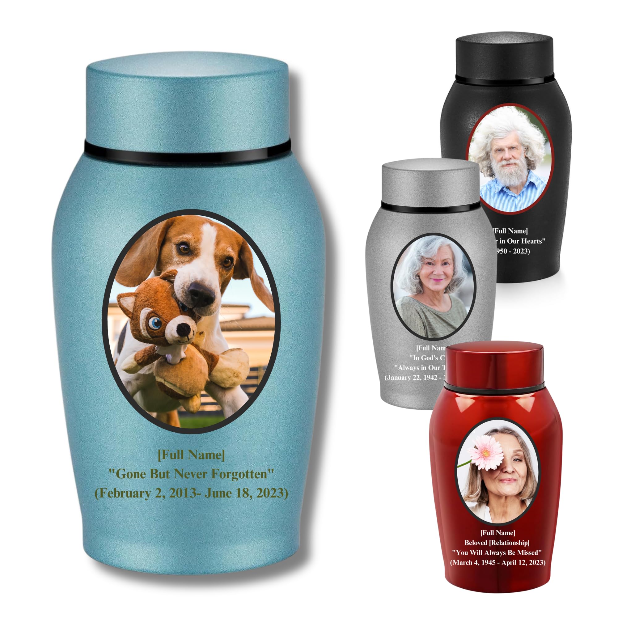 Personalized Titanium Steel Cremation Urn for Ashes - Durable and Elegant Customizable Memorial Vessel with Color Text/Photos - Perfect for Men Women, Custom Pet Cremation Urns