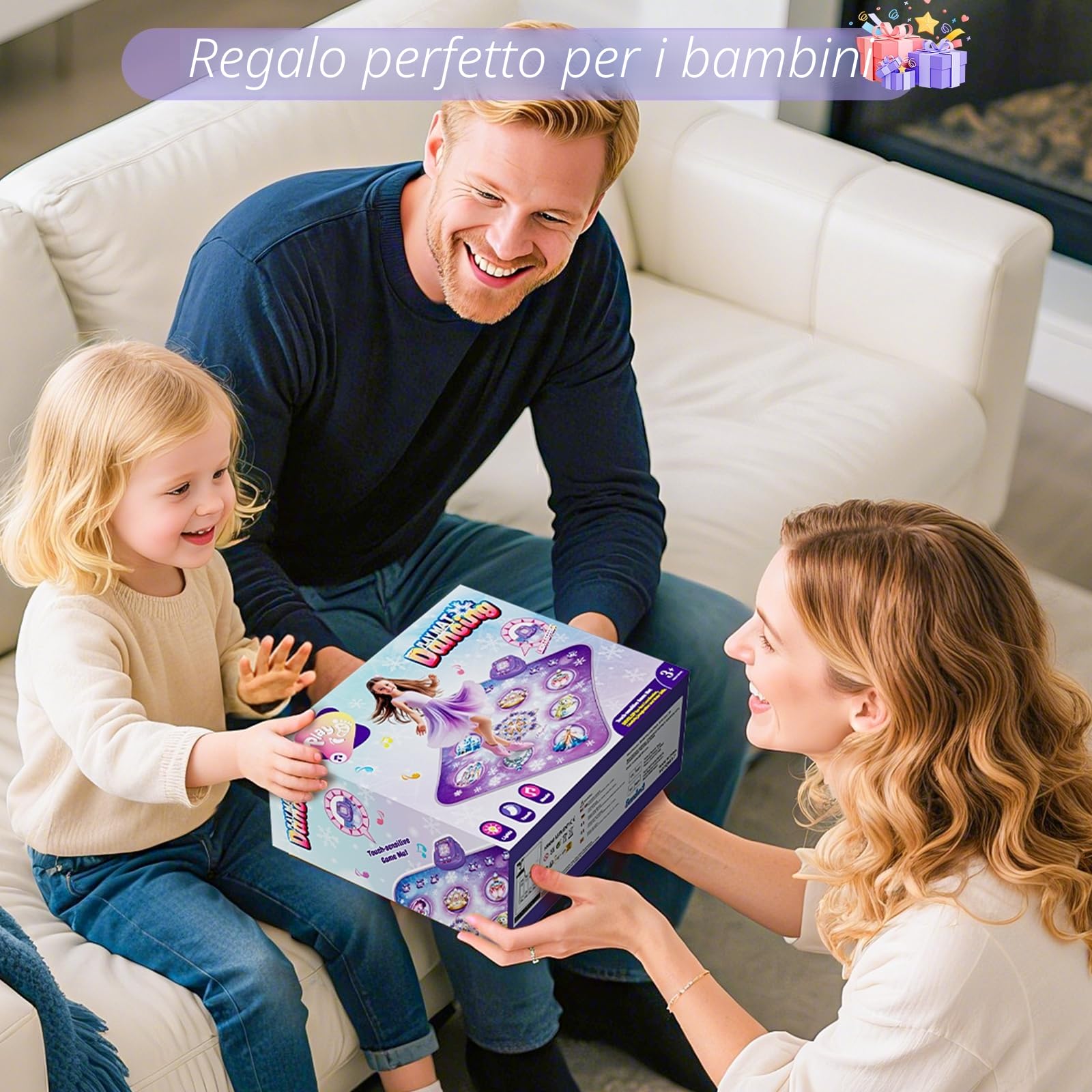 Tappetino da ballo bambini giocattolo regalo bambine,Dance Mat a 8 pulsanti con Bluetooth,4 modalità di gioco,musica integrata,regalo di compleanno e Natale per la principessa viola,età 3 4 5 6-8 anni