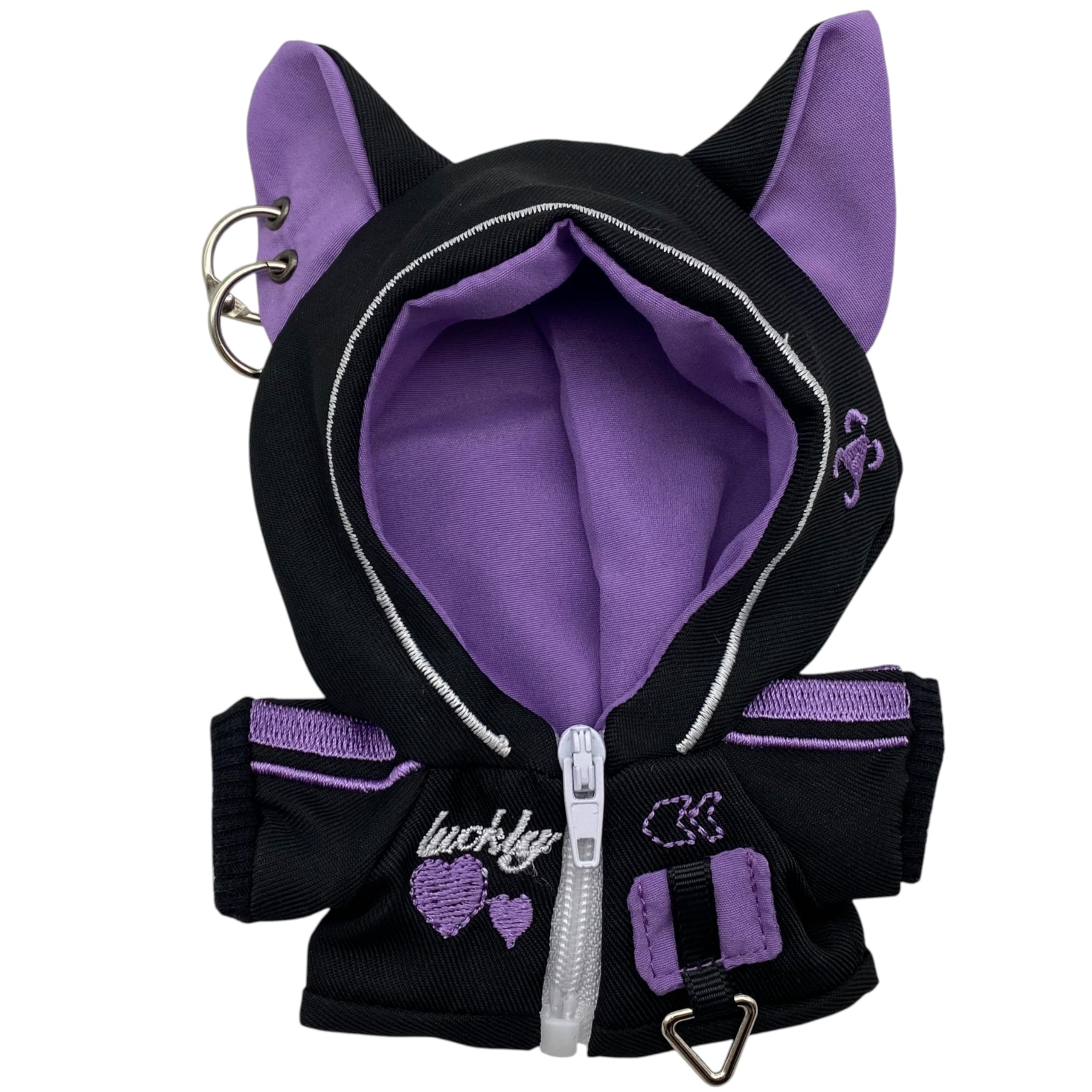 ぬい服 紫 猫耳 デビル 14cm オーダーメイド Amazon.co.jp: AXLUCE-ぬい服-猫耳サイバーパンクパーカー-ぬいぐるみ