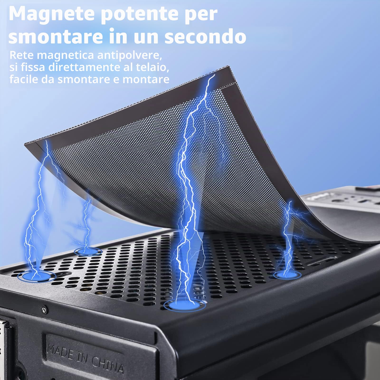 [Confezione da 4] 400 x 300 mm DIY PC Case Filtro a rete antipolvere in PVC con striscia magnetica per computer PC Case