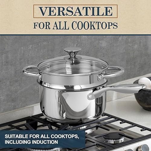 Vista 17 de MICHELANGELO Juego de cacerolas de acero inoxidable de 1 cuarto y 2 cuartos de galón, sartenes de alta calidad con tecnología alemana, 2 piezas