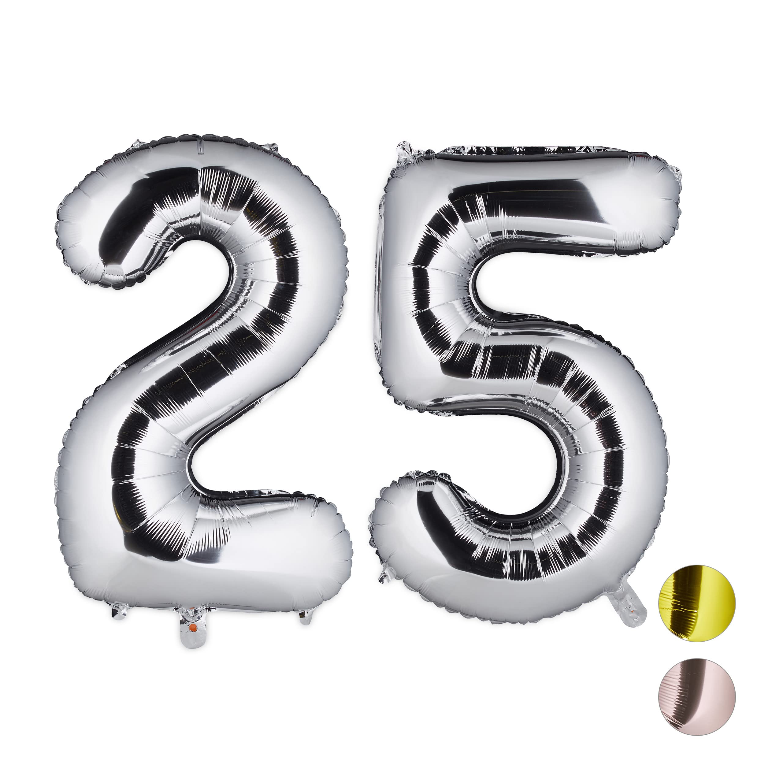 Zahlenballon 25 – Silberner Riesen-Folienballon Für Den 25. Geburtstag