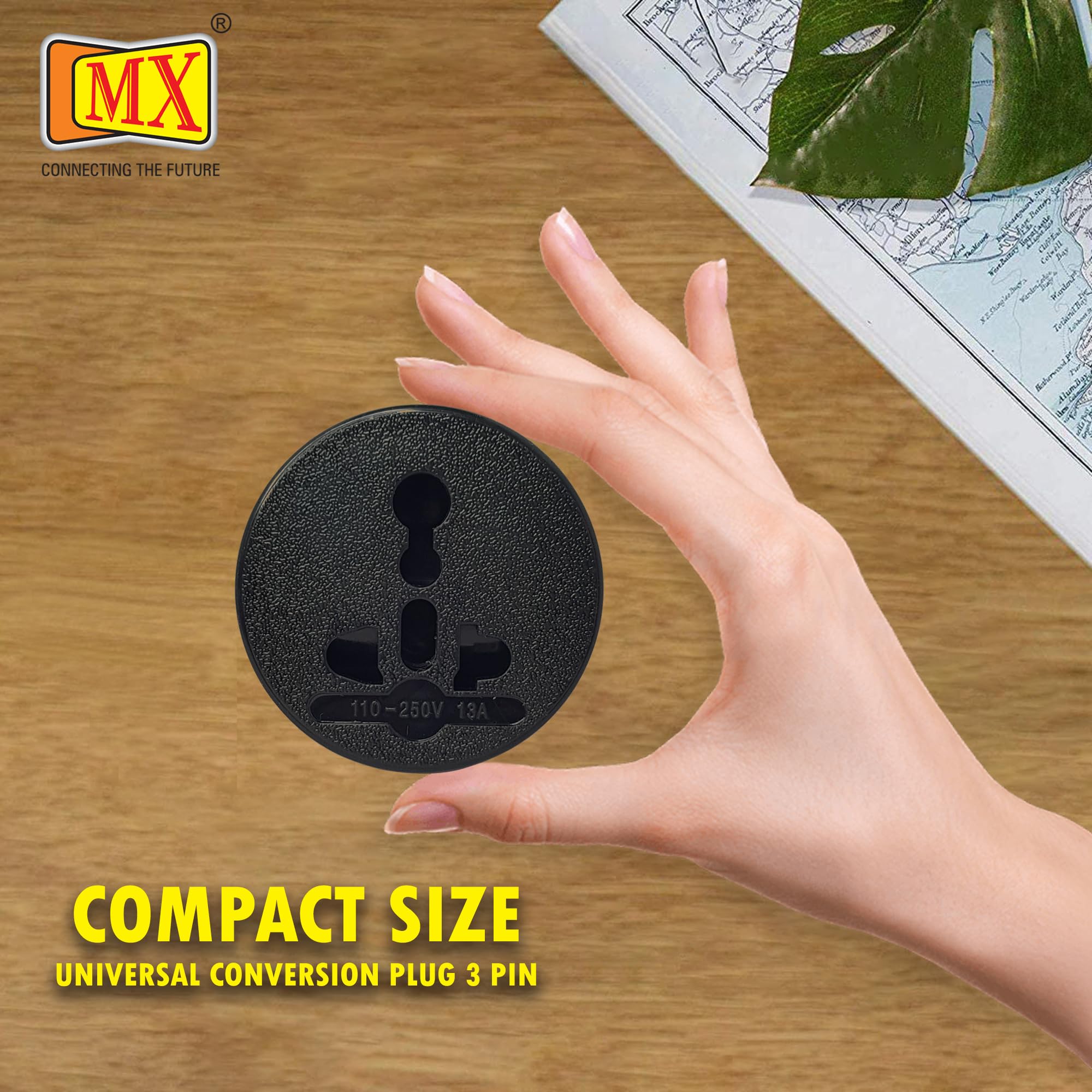 MX UK Adapter for Indian Pins, India to UK UAE, Hong Kong, Dubai, UK Power Adapter Converter- Type G - Perfect for Laptop, Camera, Phones, Chargers, iPhone, Tablets, Bluetooth Speakers Black(1 Pack) 2