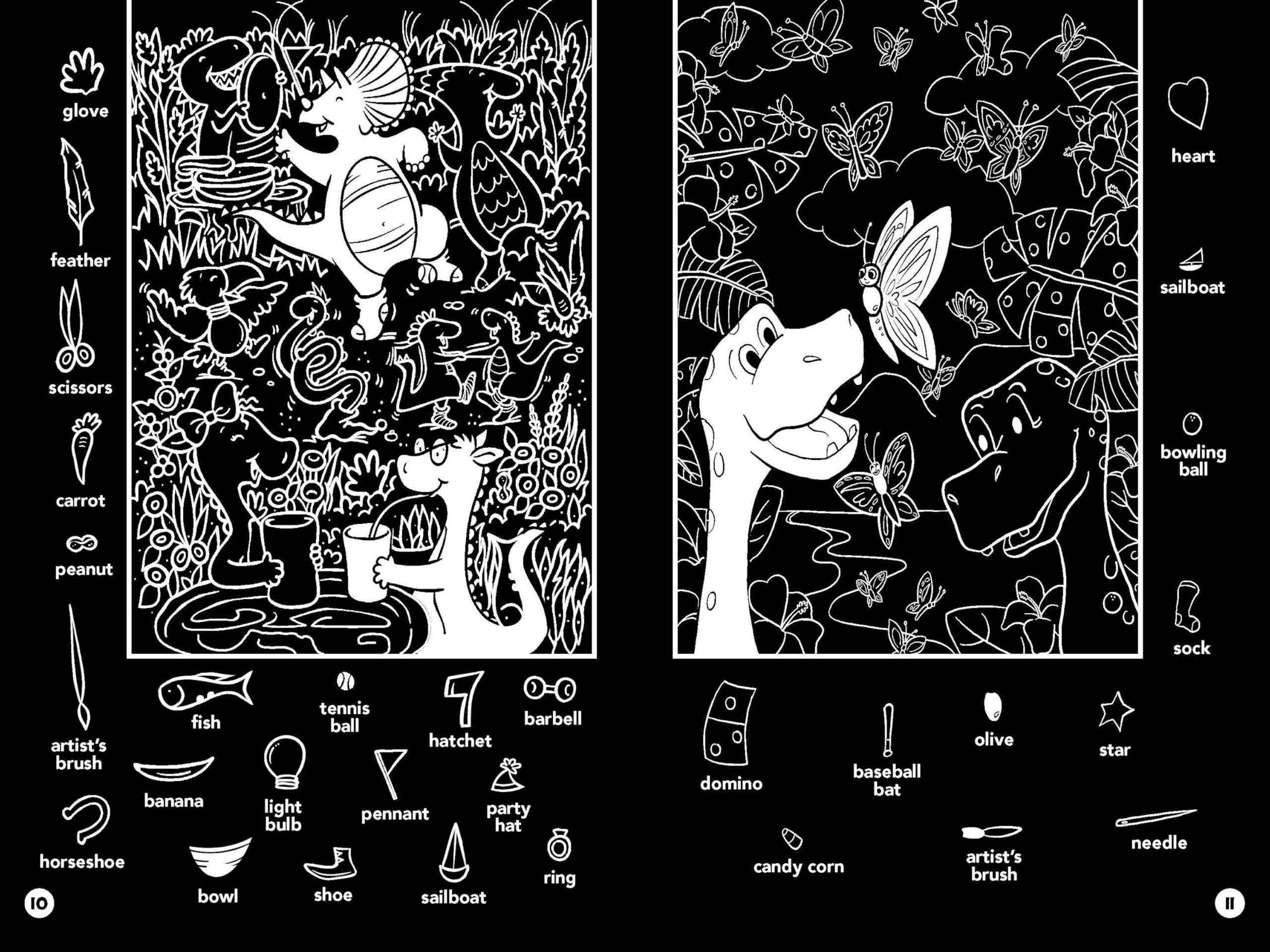 Dinosaur Hidden Pictures Puzzles to Highlight