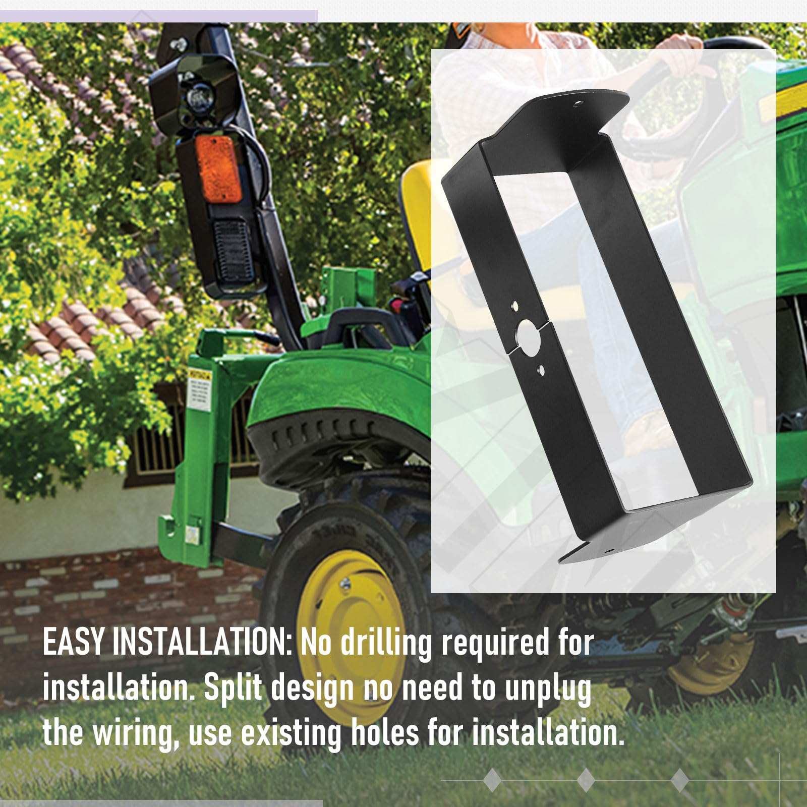 BLV10400 Brush Light Guards Kit/Light Guard Kit Compatible With Jo-hn Dee-re 1023 1023 1025R 2025R, Light Brush Guard Rops Tractor - Helps Protects Turn Signals From Low Branches - 1 Pair, Grille