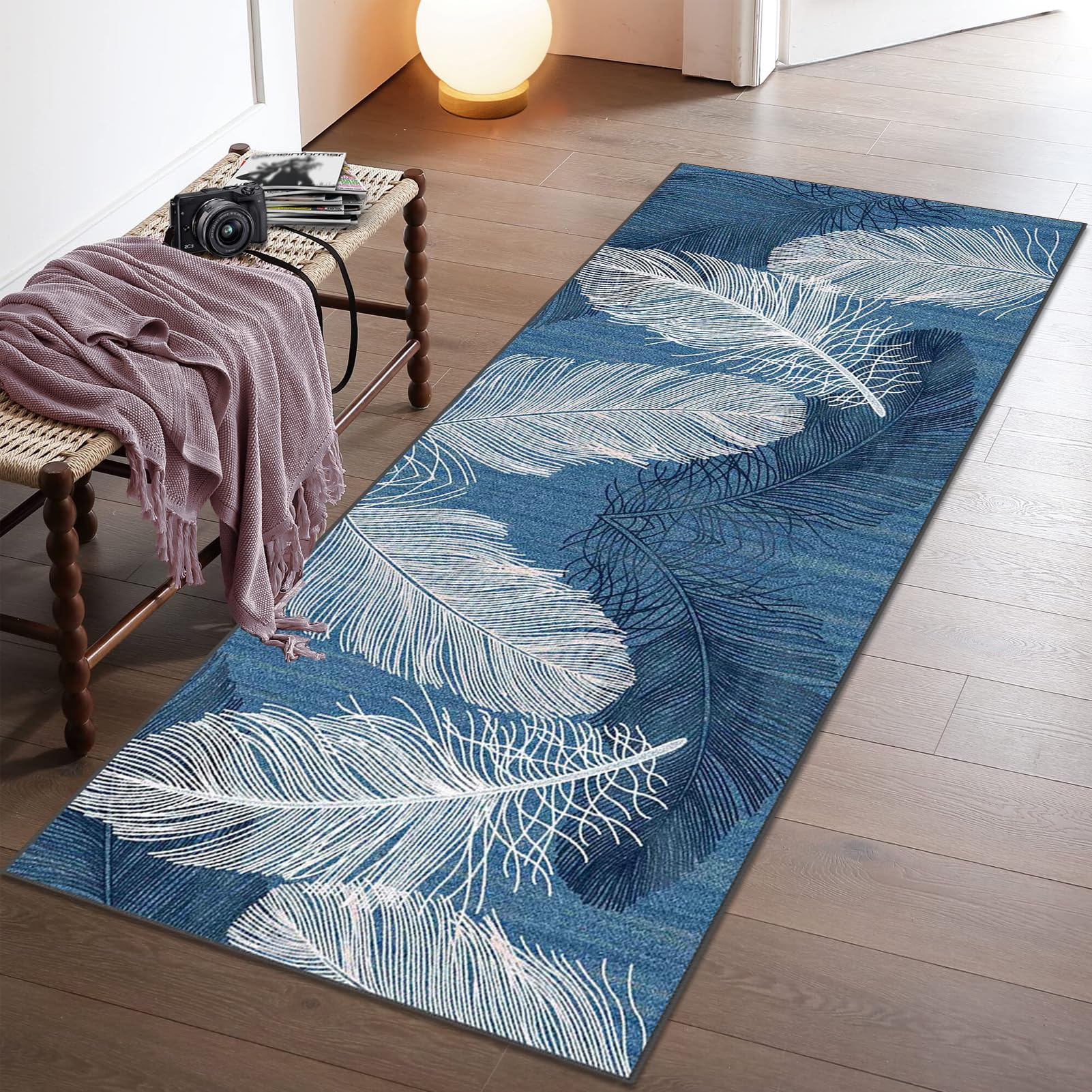 Non Slip Kitchen Runner Rugs Carpet Runners for Hallways Long Hall Carpet Runners Washable Carpet Floor Mat Entrance Runner for Hallway Entryway Absorbent Area Rugs for Laundry Room 60 x 450 cm