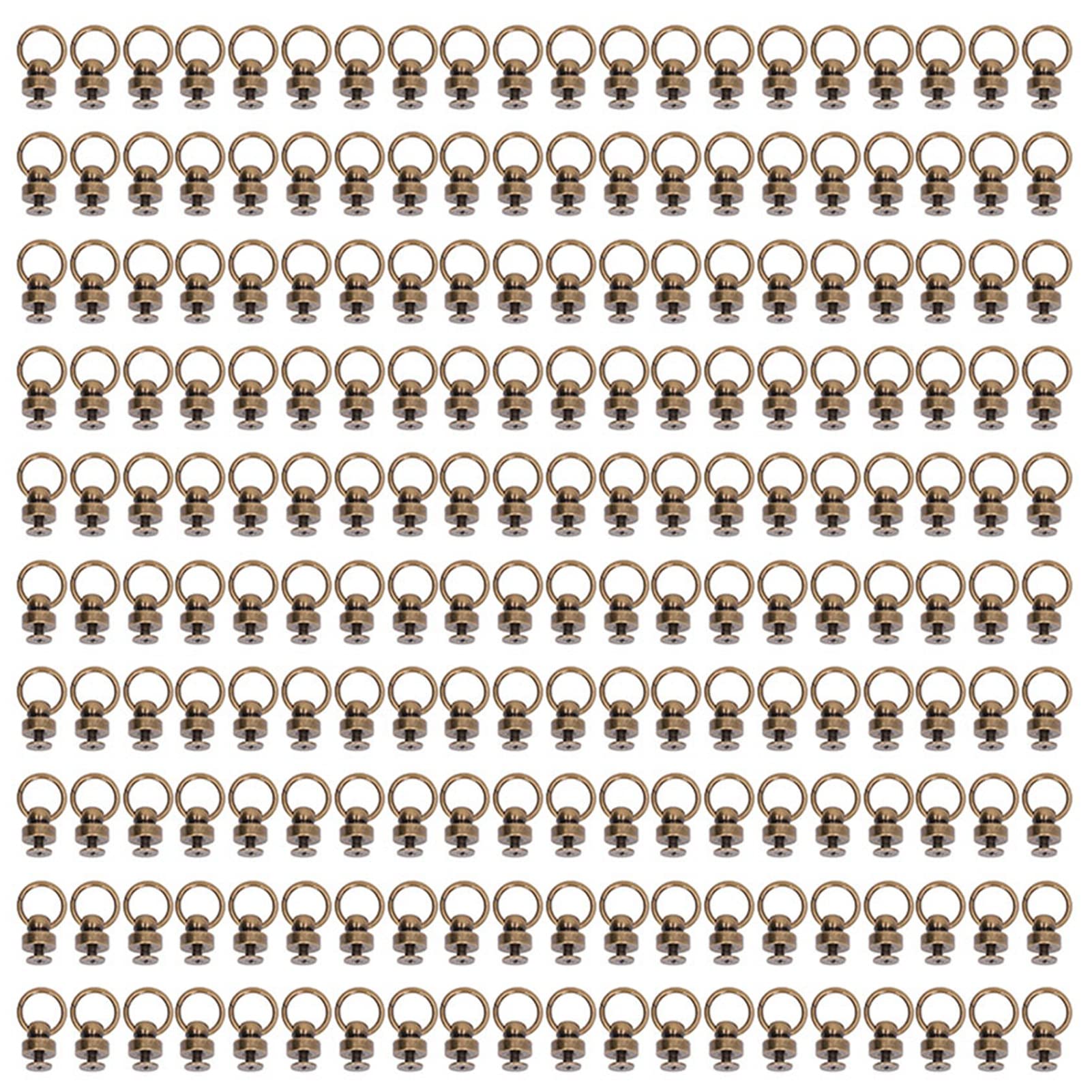 Kit de Remaches de Cuero 200 Juegos Remaches de Latón de 9 Mm Tachuelas para Monederos Tachuelas Grandes Bolsas de Ropa Zapatos Teléfono Dobles Tela para Ropa (Bronce antiguo)