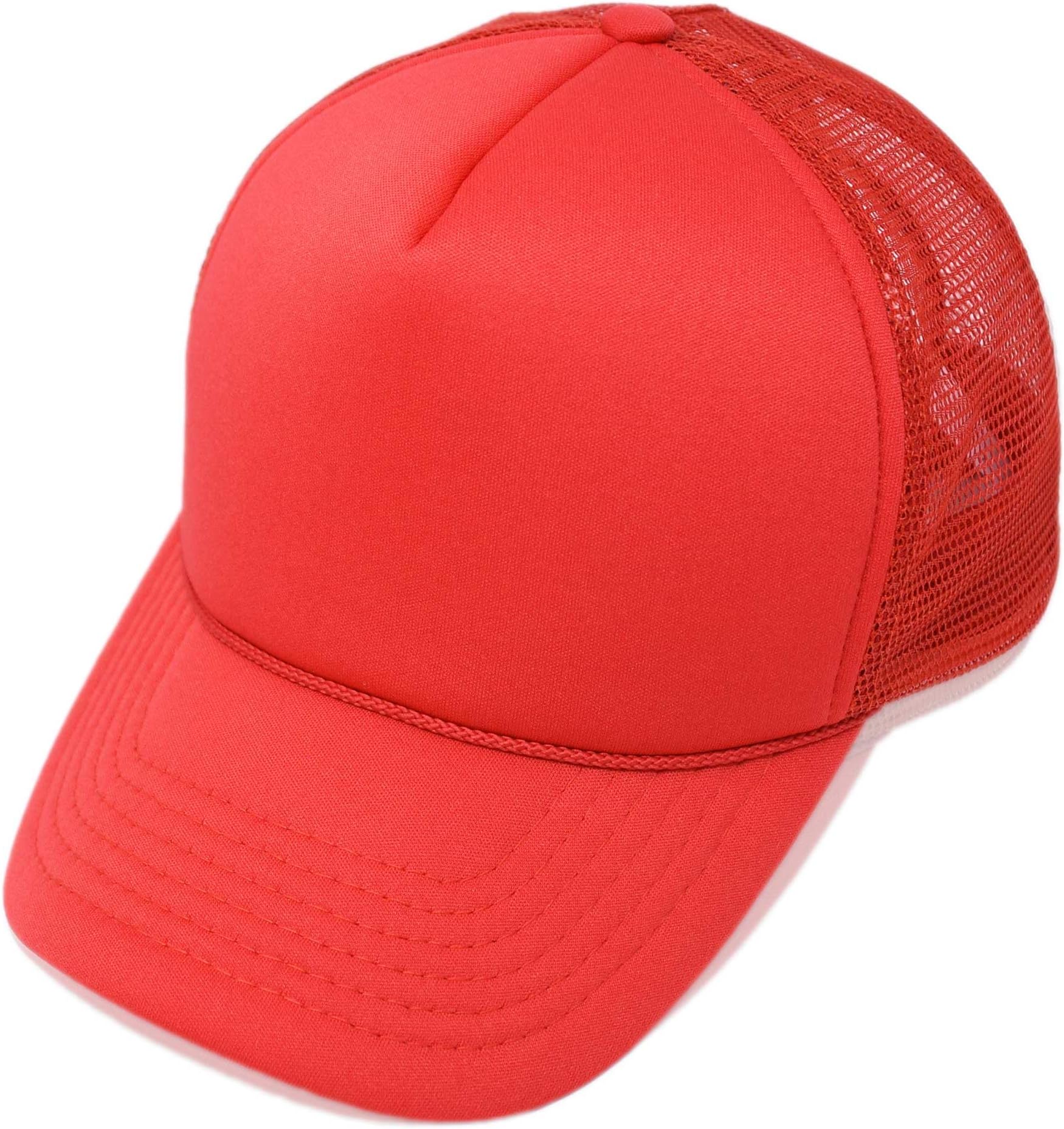 Trucker Hat Mesh Cap Solid Colors Lightweight with Adjustable Strap Small Braid