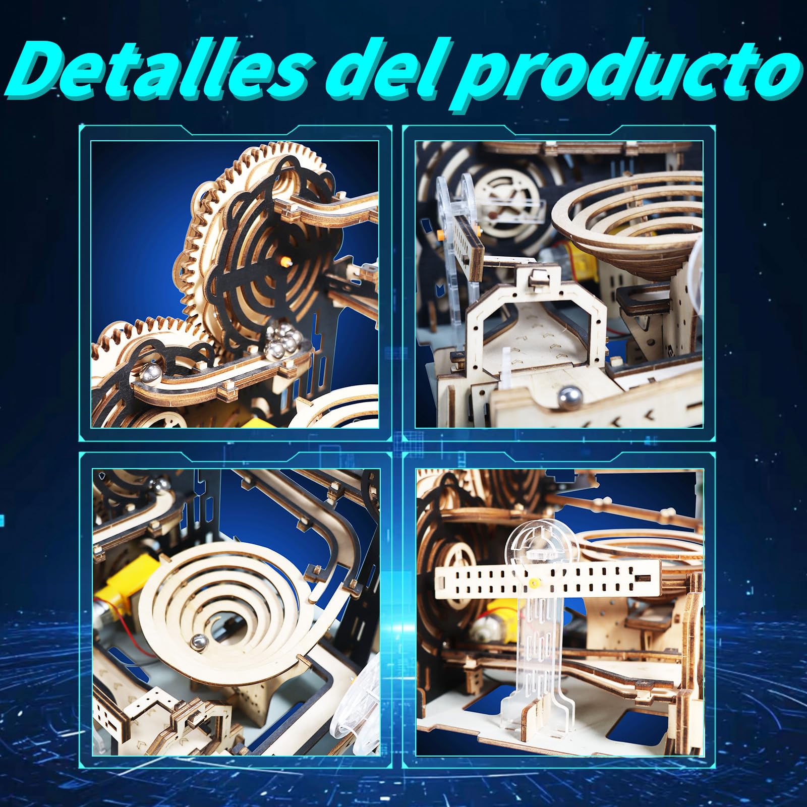 MUSIC PARK Manualidades y Maquetas para Construir Adultos Pista de canicas Puzzle 3D Madera Rompecabezas Adultos con Dos Rutas Creativas Regalo Ideal para Hombres y Adolescentes