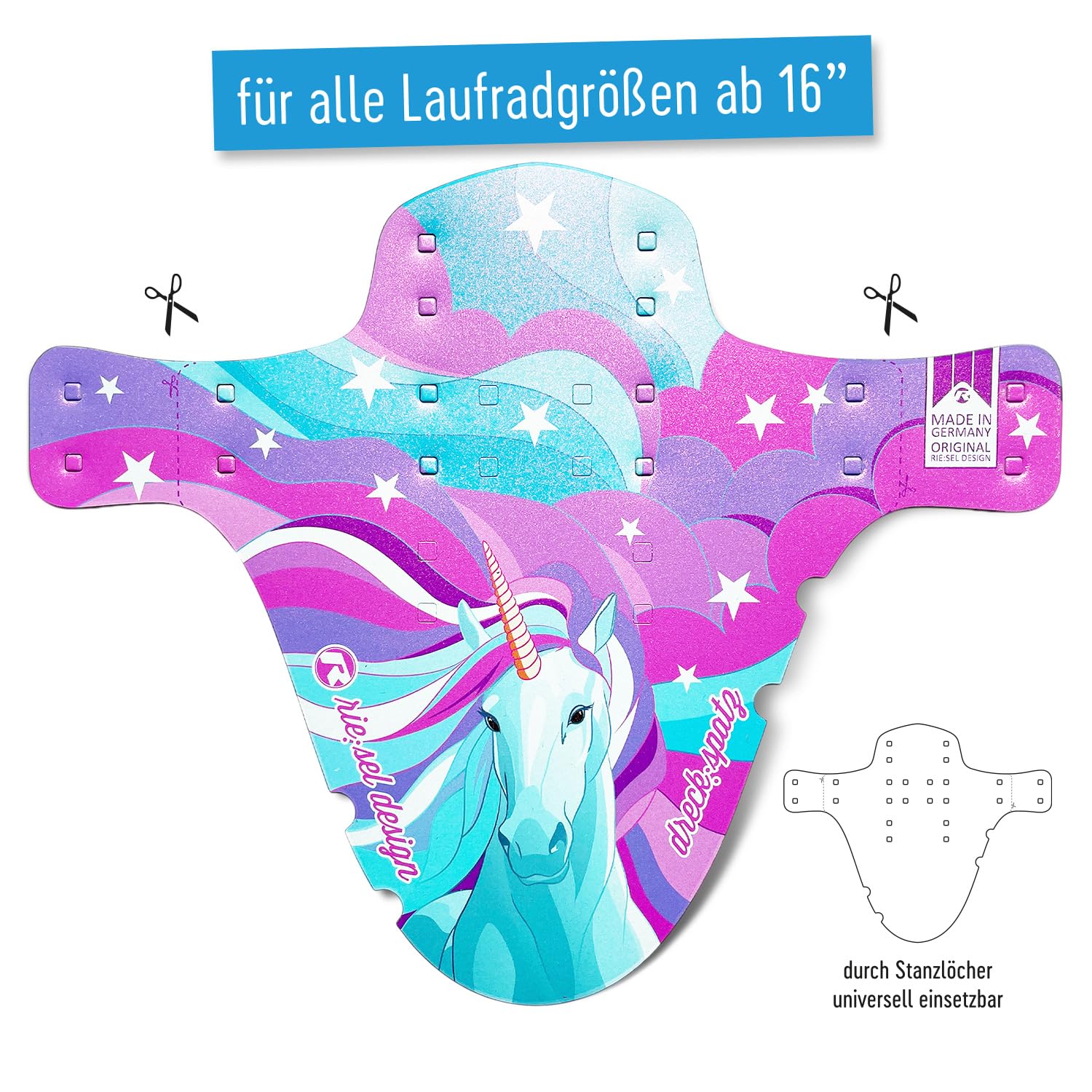 Riesel Design - Dreck:Spatz Kinderfahrrad Schutzblech - vorne, 16-29 Zoll