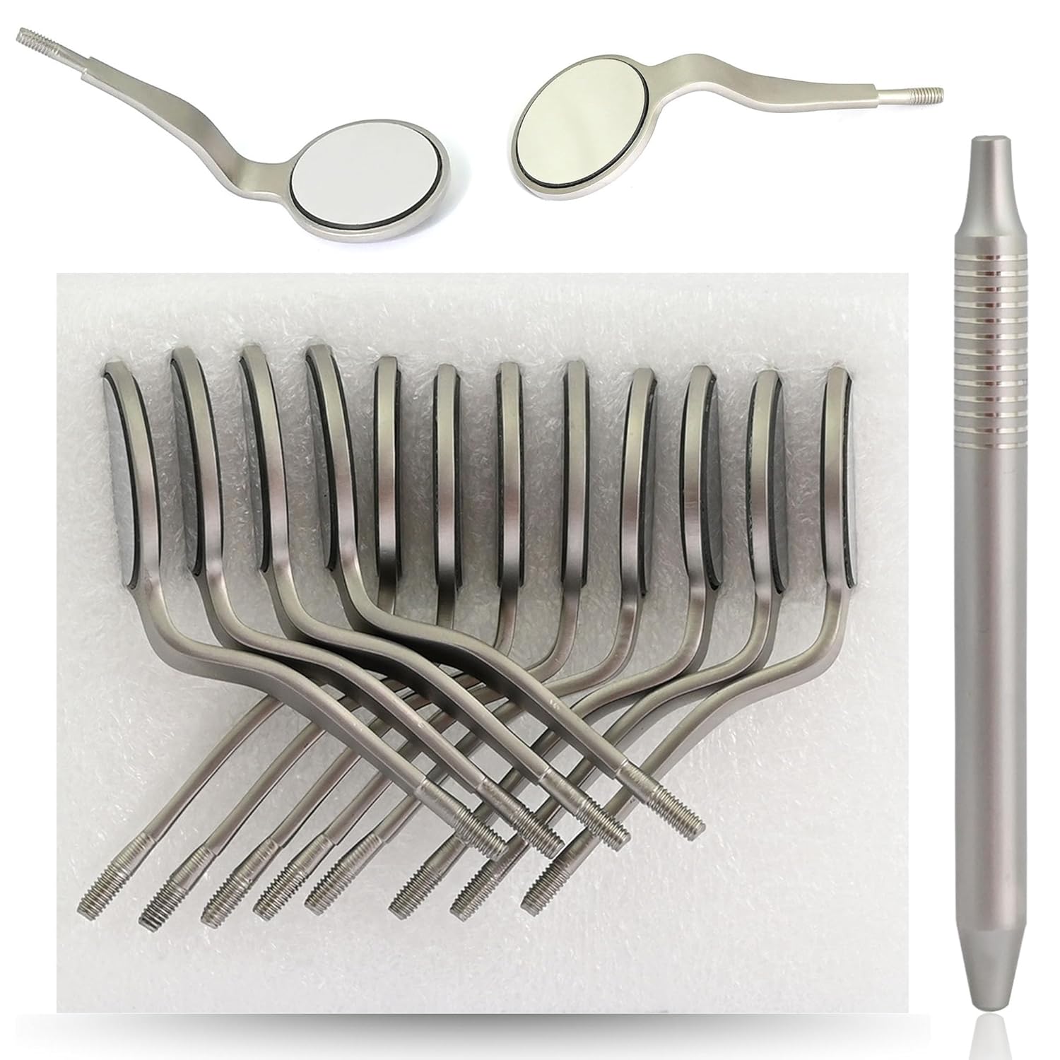 MIR#5DS/12 歯科口ミラー両面コーンソケット#5フロントサーフェス12個 ミラーヘンデル#5歯科用器具 DN-2468