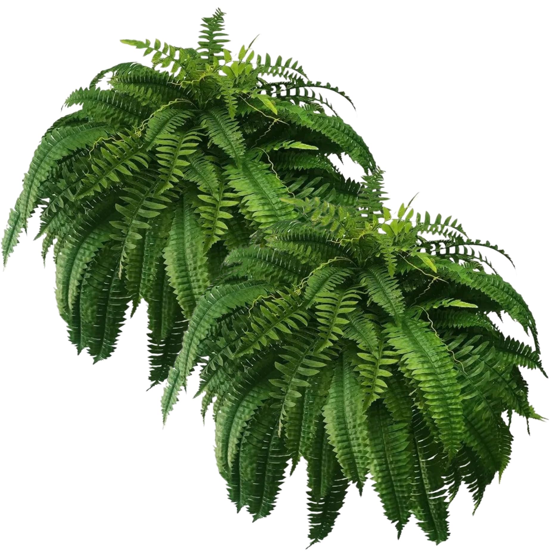 Plantes artificielles fougères 60 frondes x2 pour jardin et intérieur