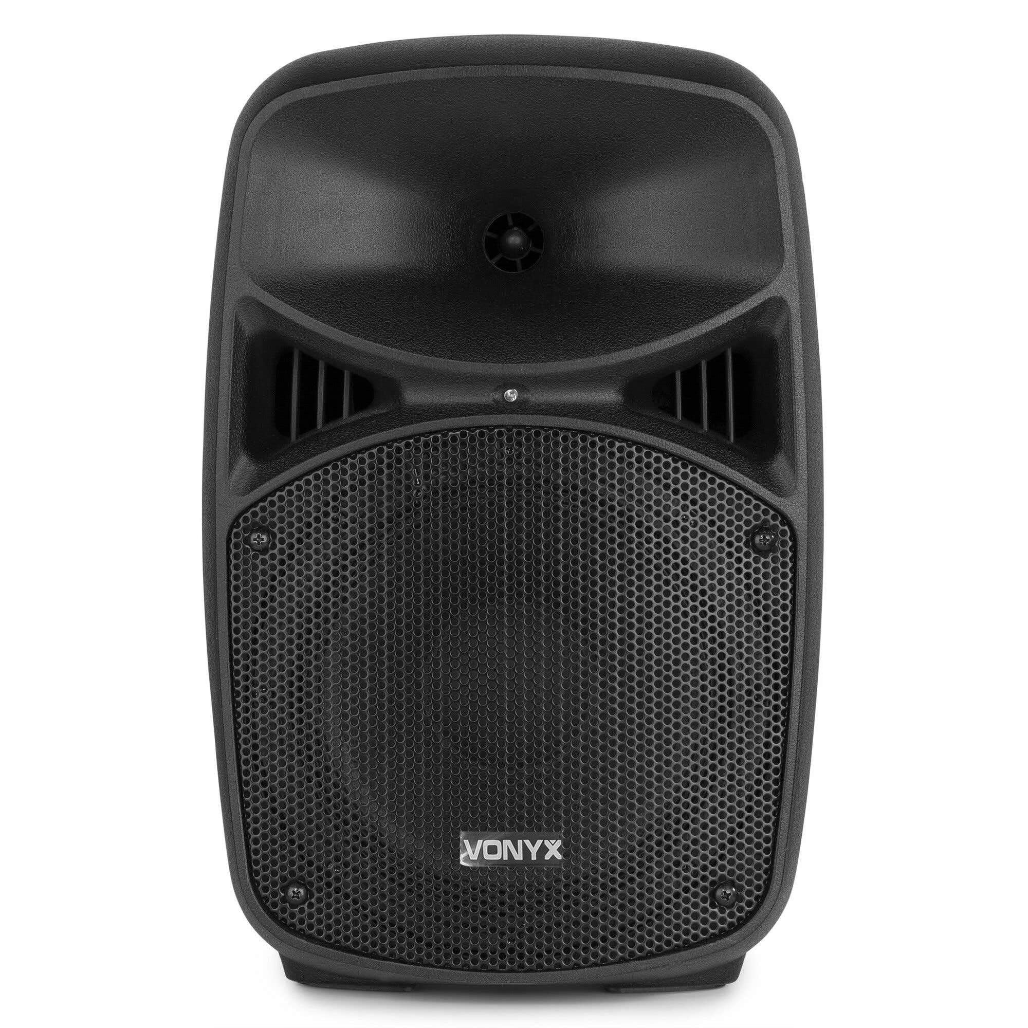 Vonyx VPS082A – Sistema de Sonido 400W con Bluetooth, Reproductor USB/SD, micrófono, Mando a Distancia, LED rítmicos, Altavoz Activo y pasivo 8", Ideal para Karaoke, DJ y Fiestas