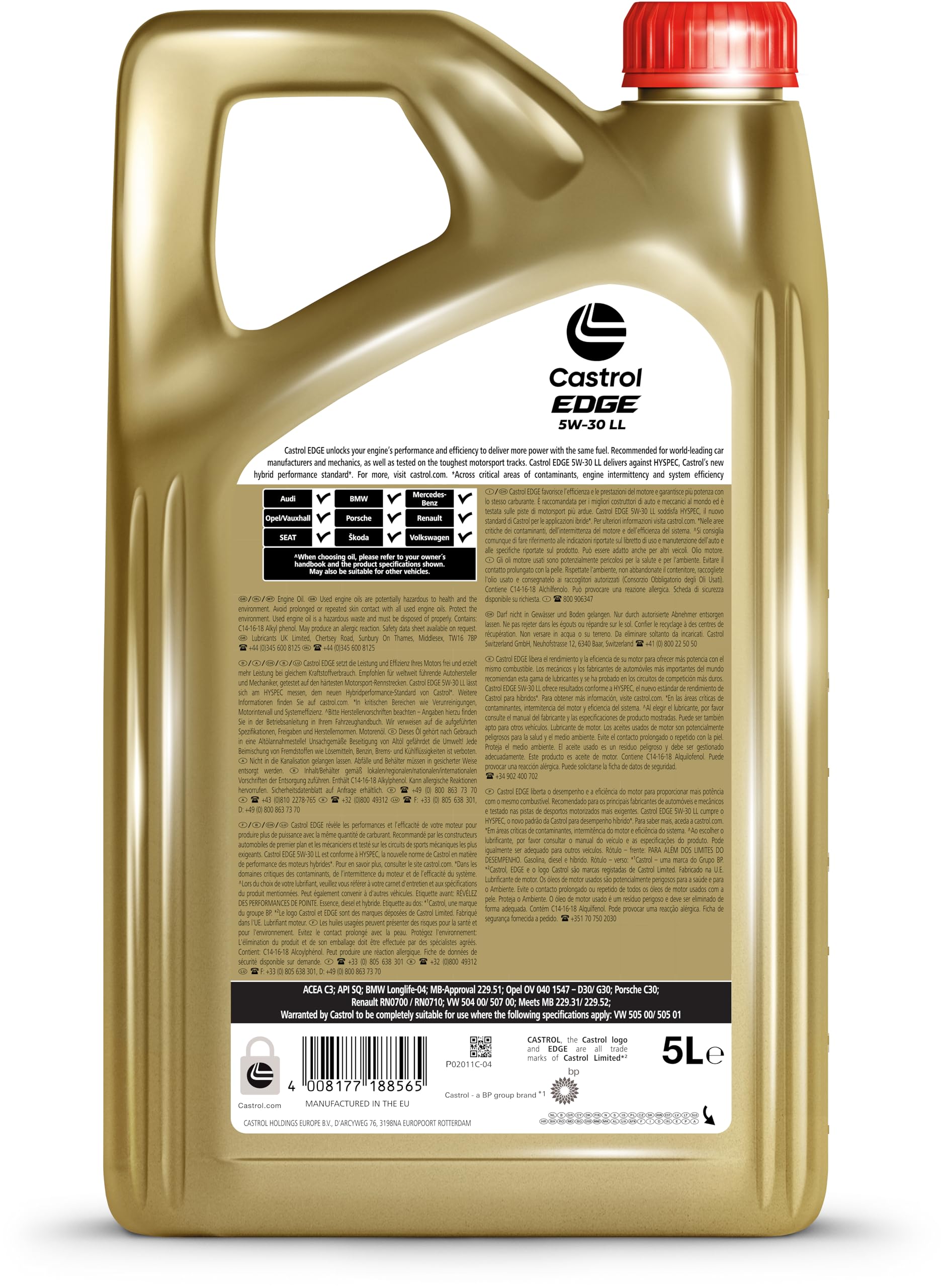 Castrol EDGE 5W-30 LL Longlife Motoröl, 5L