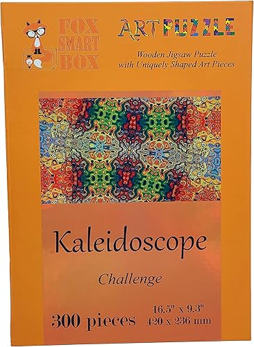 Miniatura 8 de Rompecabezas de madera para adultos, geométrico, fabricado en los Estados Unidos por FoxSmartBox - 300 piezas - Desafío. Caleidoscopio