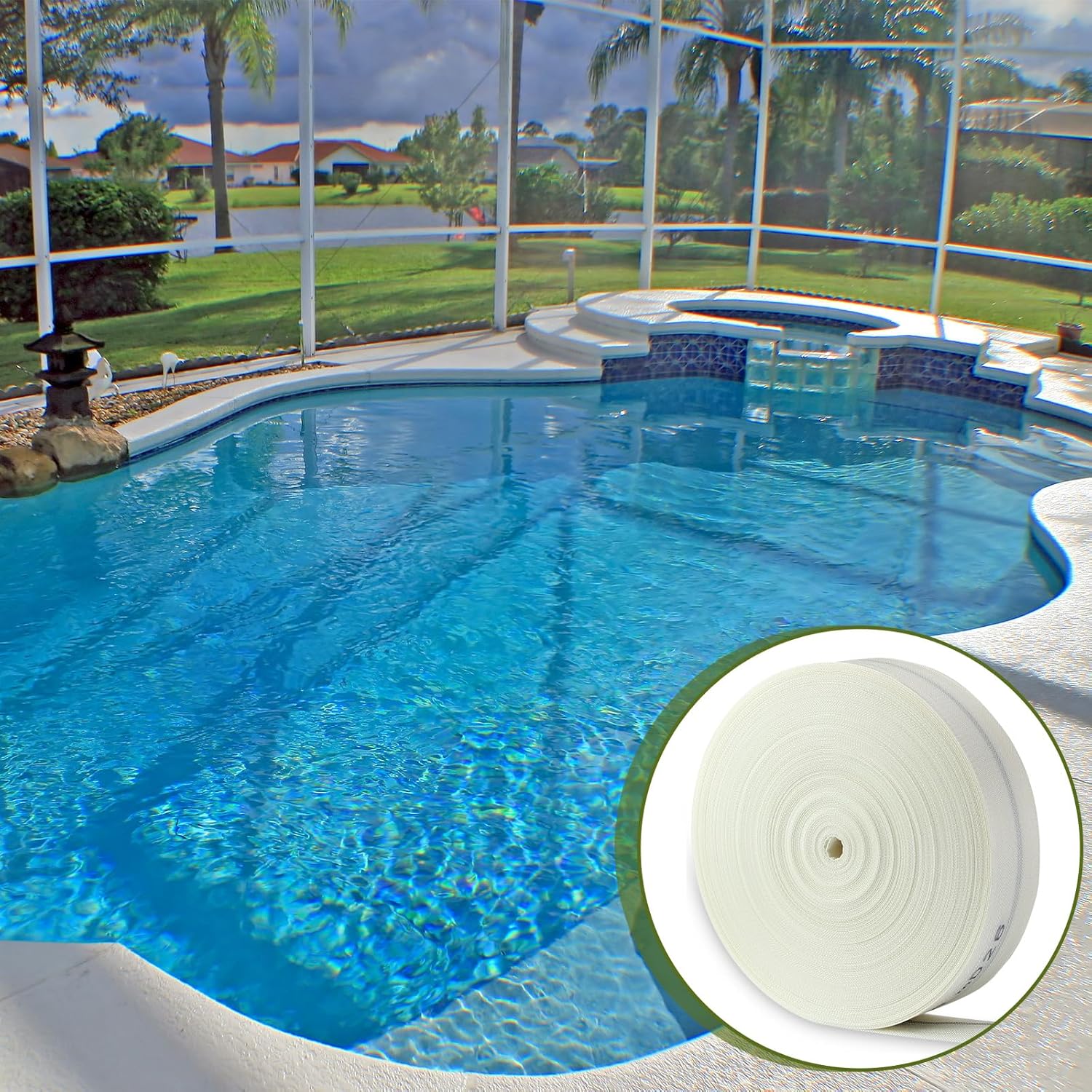 2 Inch x 196 ft Pool Backwash Hose Heavy Duty Reinforced PVC Lay Flat Fire Discharge Hose for Swimming Pools Outdoor Lawn, Garden Irrigation