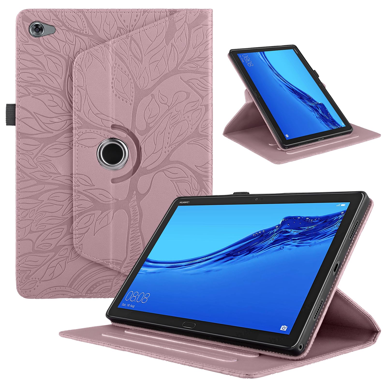 Funda para Samsung Galaxy Tab S9/ S8/ S7 11" (SM-X710/X700/T870) PU Cuero Tablets Protectora Cover 360°Carcasa Giratoria de ángulo Múltiple Stand Función Tablets Funda,Rojo Árboles — view 176