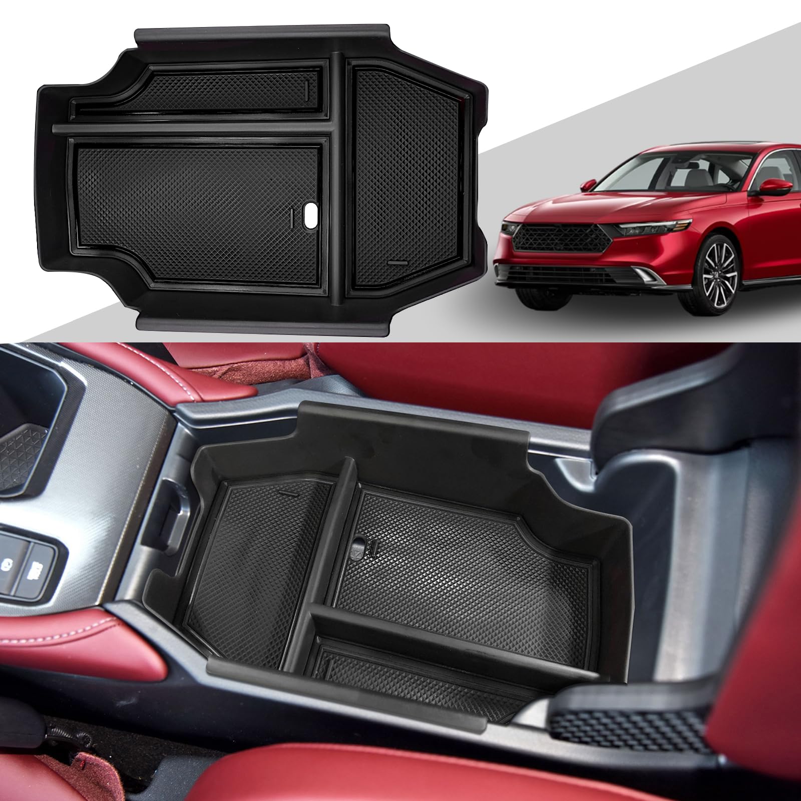 Center Console Organizer for 2023 Honda Accord Accessories, Automotive Consoles&Organizers Compatible with 2023 Accord (LX, EX) Hybrid (Sport, EX-L, Sport-L, Touring) - Durable ABS Material