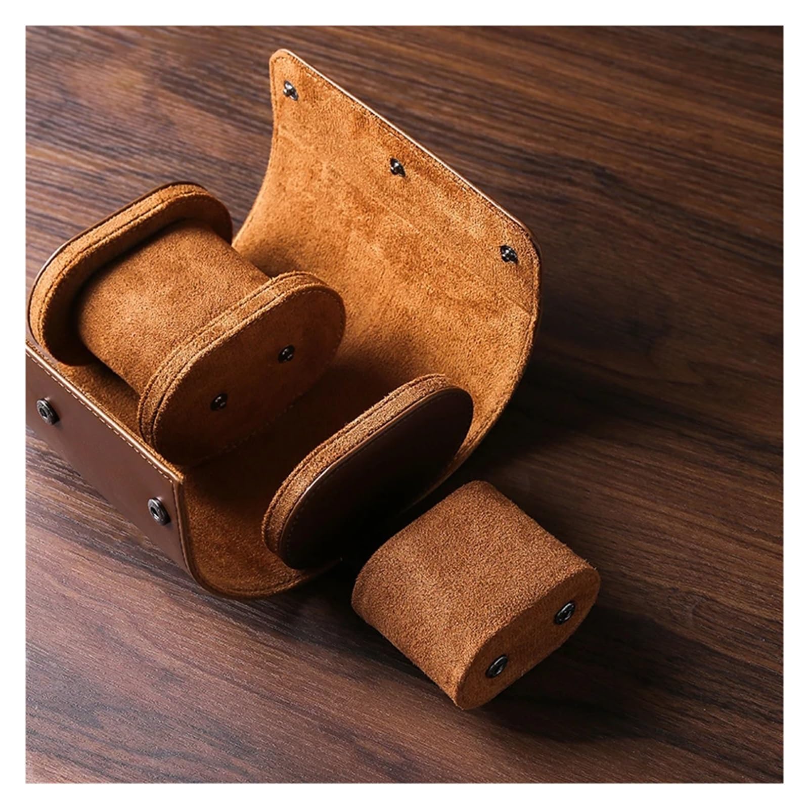 Uhrentasche mit 1 2 3 Fächern, ortsveränderlich, Vintage-Leder, Rollenuhr-Aufbewahrungsbox, Reise-Uhrenetui, Geschenk-Uhrentasche zur Aufbewahrung von Uhren(Black-01)