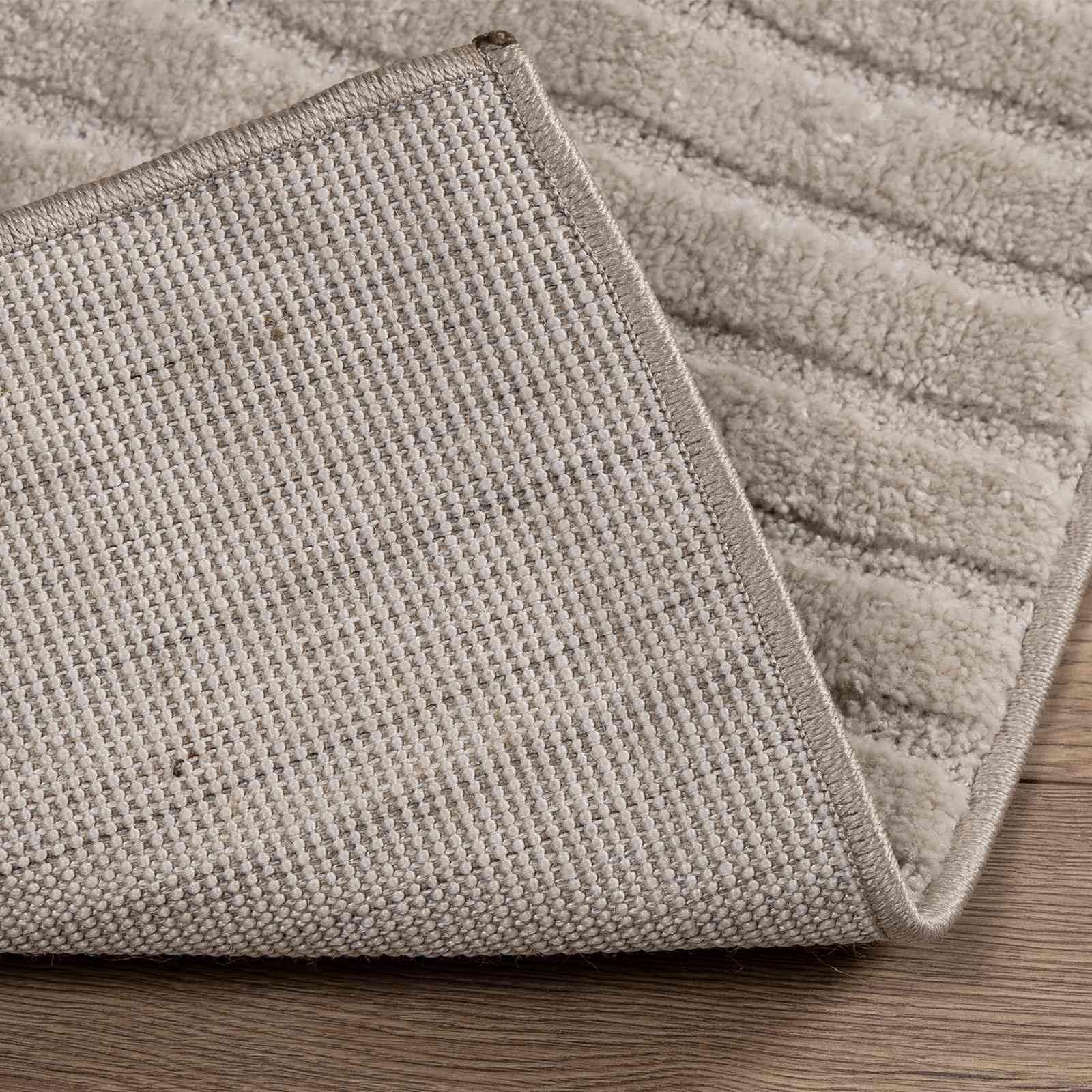 Galati Tapis beige 230 x 160 cm en polyester antidérapant pour salon, chambre à coucher, couloir, cuisine, salle de bain, lavable, anti-saleté, acoustique et protection thermique