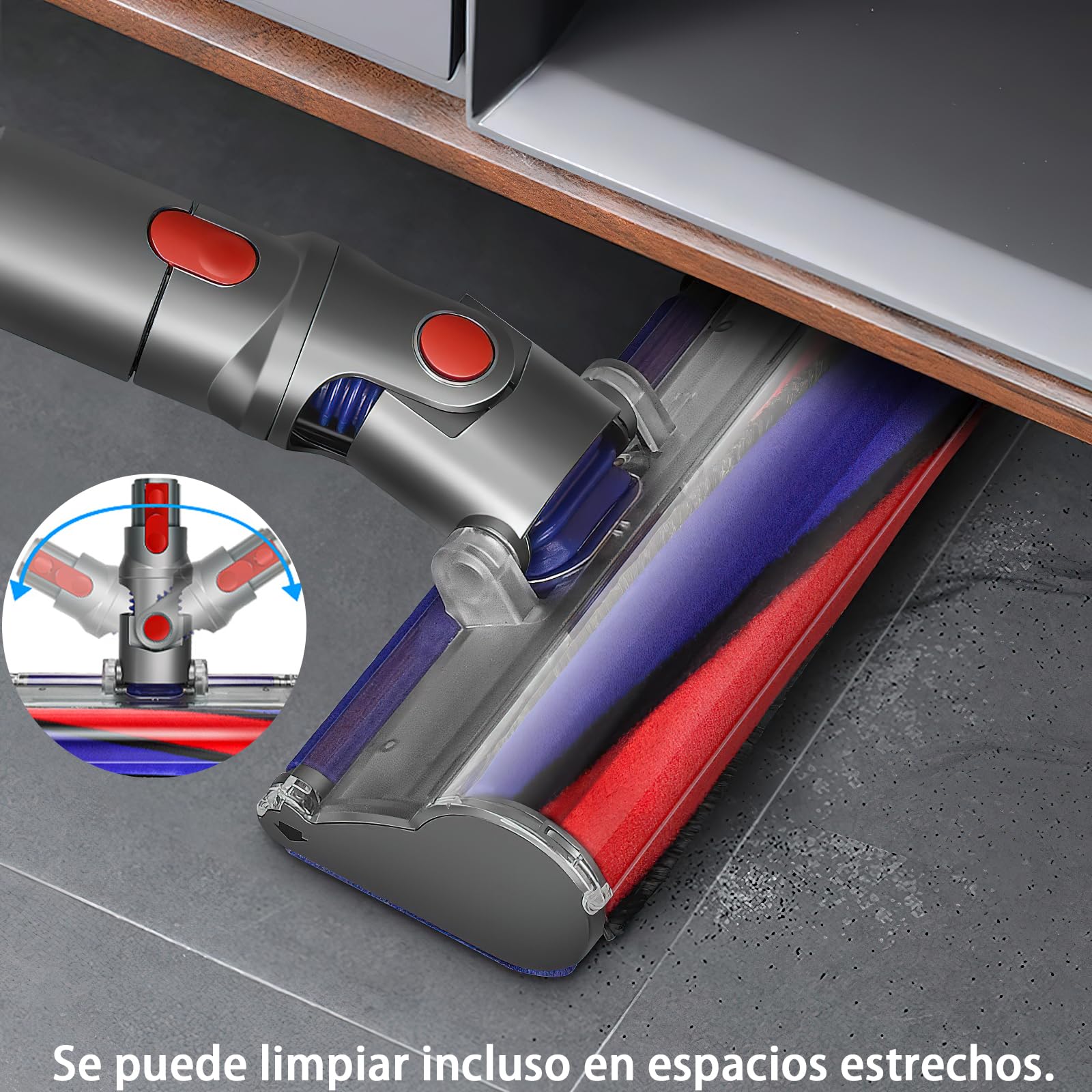 Yivy Cepillo para Dyson V11,V15,V7, V8,V10,SV10, SV12,SV14, Aspiradora, Cepillo electrica Cabezal de Repuestos Motorizado Recambio Cepillo de Suelo para Suelos Duros，Cabezal de Repuestos para Dyson