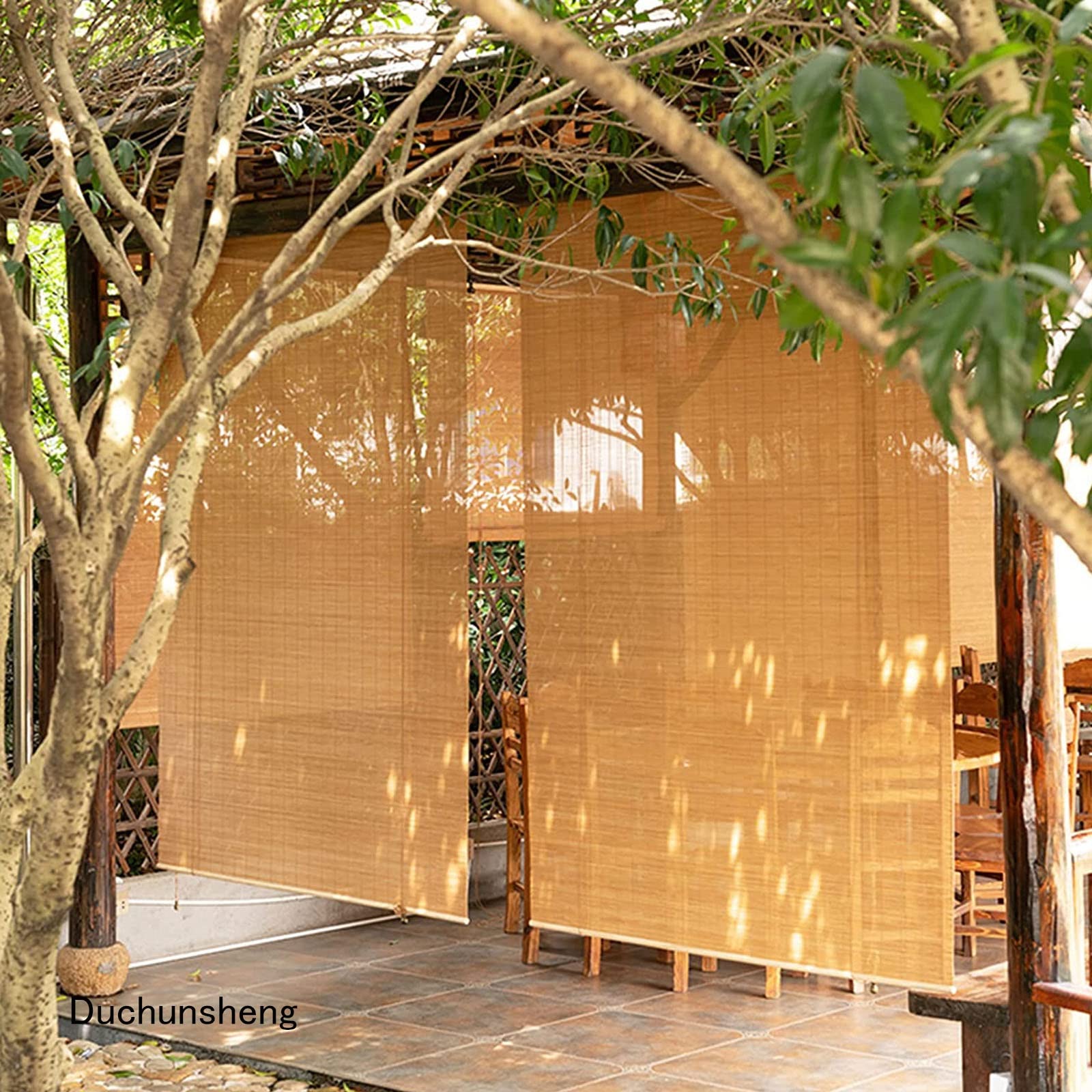 Bambus-Sonnenschutz für den Außenbereich, Bambus-Sonnenschutz für Balkon, Küche, Terrasse, Korridor und Pergola, einfach zu installieren,