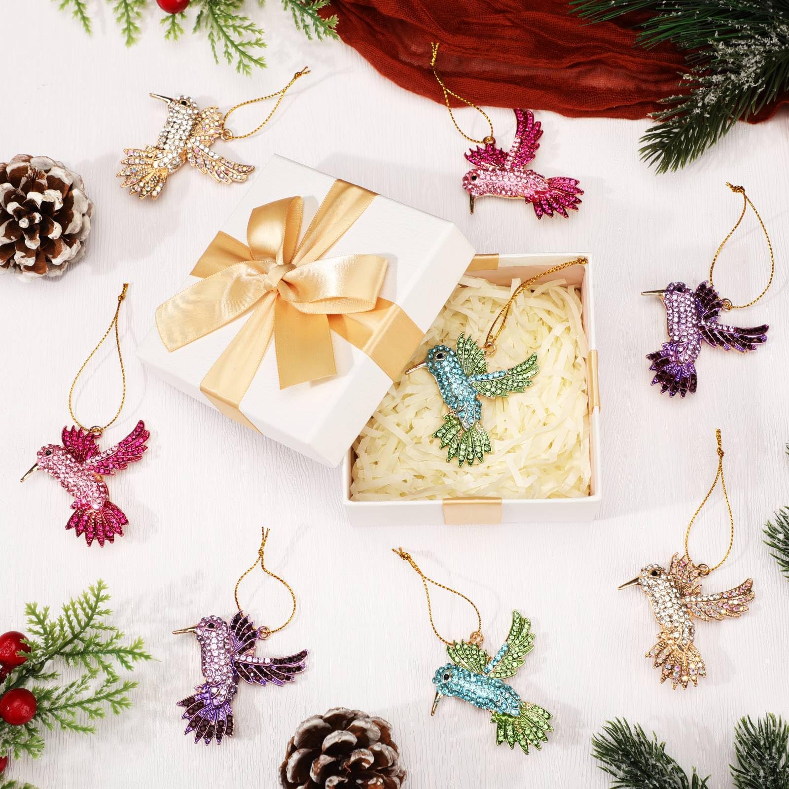 Amazon.co.jp: Yuntau クリスタルクリスマスオーナメント8個