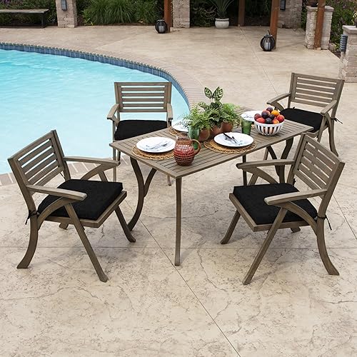 Miniatura 4 de Arden Selections Cojín de asiento para exteriores, 19 x 18, repelente al agua, resistente a la decoloración, para sillas de exterior o mecedoras de