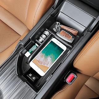 TACORBO Center Console Organizer Compatible with Camry XLE XSE 2018-2022 2023 2024 and Camry LE SE 2020 2021 2022 2023 2024 Insert Tray Accessories, Armrest Secondary Storage Box, Black Trim