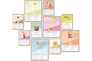 The 97 Decor Vintage Cocktail Poster Set: A Dash of Charm for...
