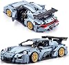 HIGH GODO Technology car building blocks, 1:14 super sports racing car model building blocks set, gifts for teenagers from 14 years or adults Blue