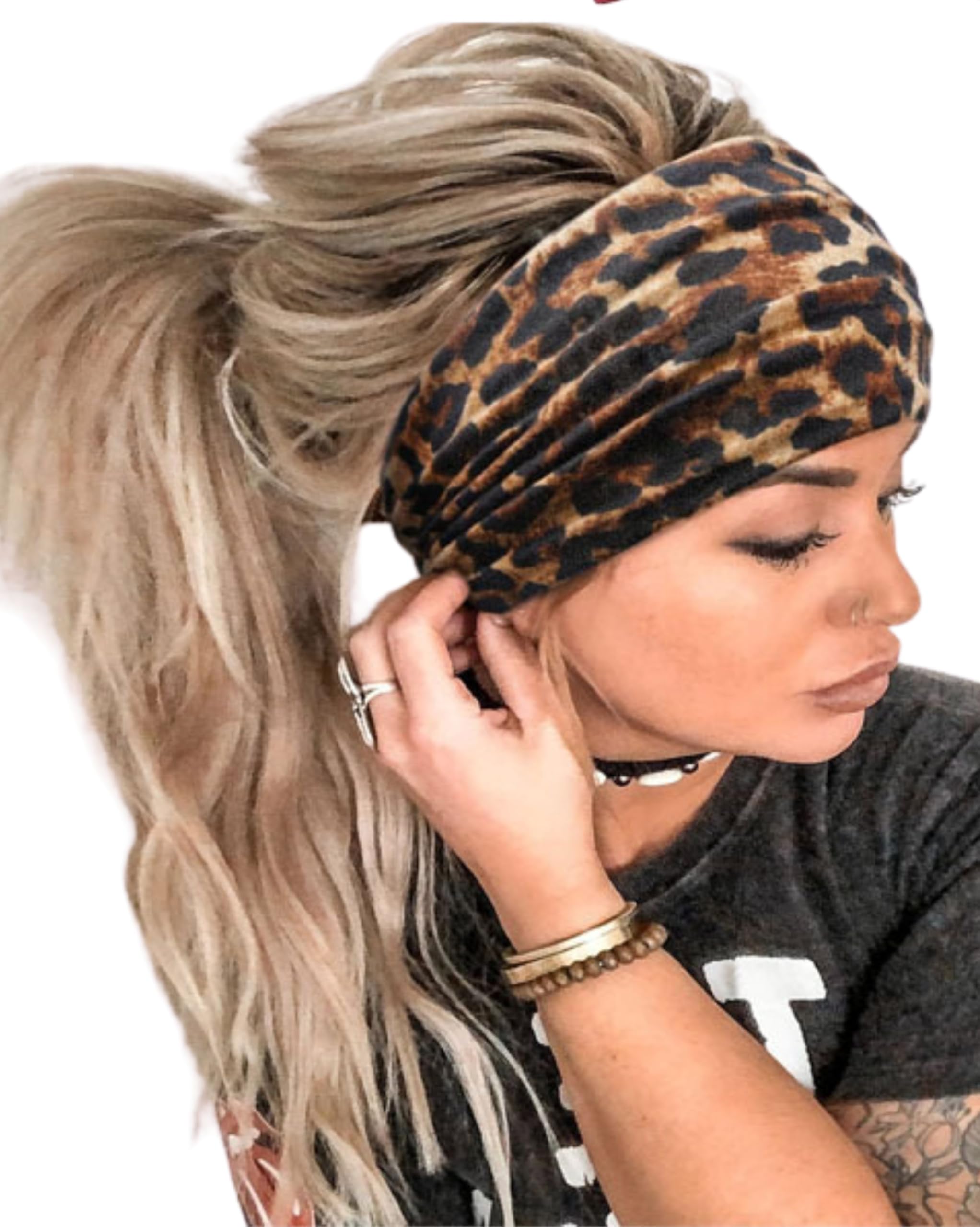 Fabme Headbands for Women, Non-Slip, Premium Stretchy Bohemian Head Bands Hair Accessories,Wear for Yoga, Fashion, Working Out, Travel or Running-image-44