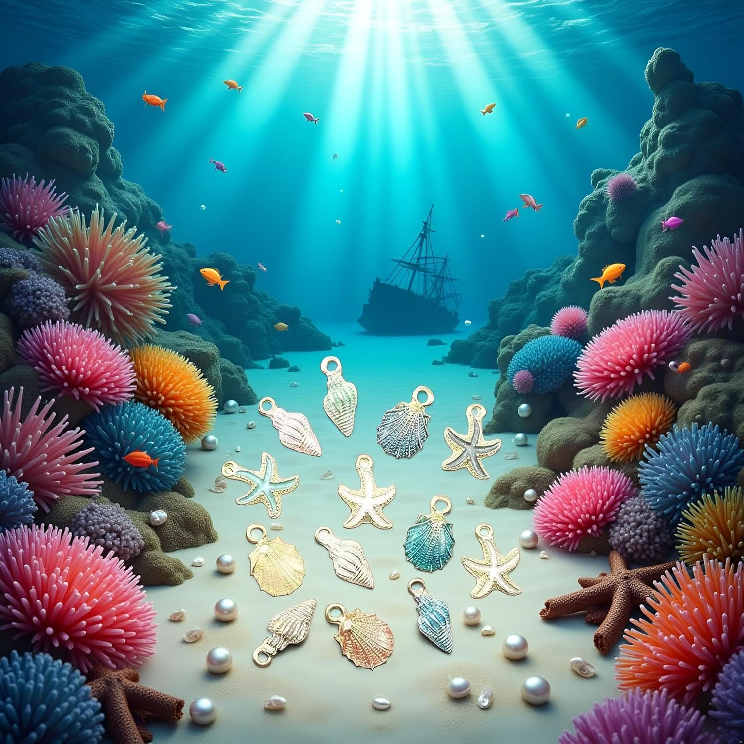 20pcs Multicolour Mixed Alloy Metal Shell Pendant Conch starfish Charms for Jewelry Making Fit DIY Handmade Earring Necklace Beading and Jewelry Making Charms - Image 5