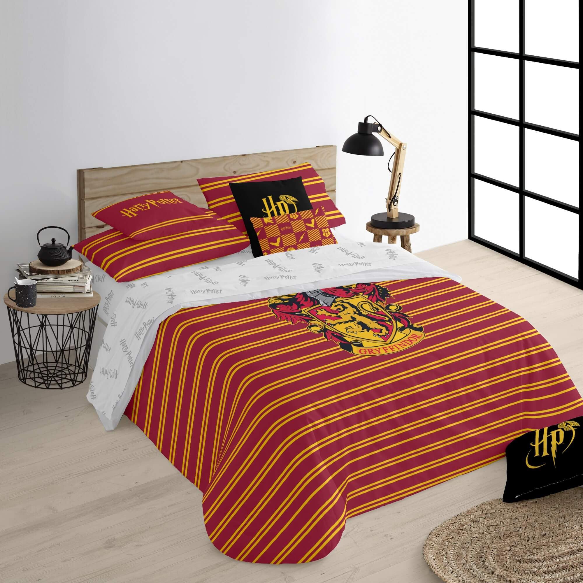 Copripiumino Harry Potter Gryffindor – 100% Cotone, Chiusura A Bottoni, Letto 135/140