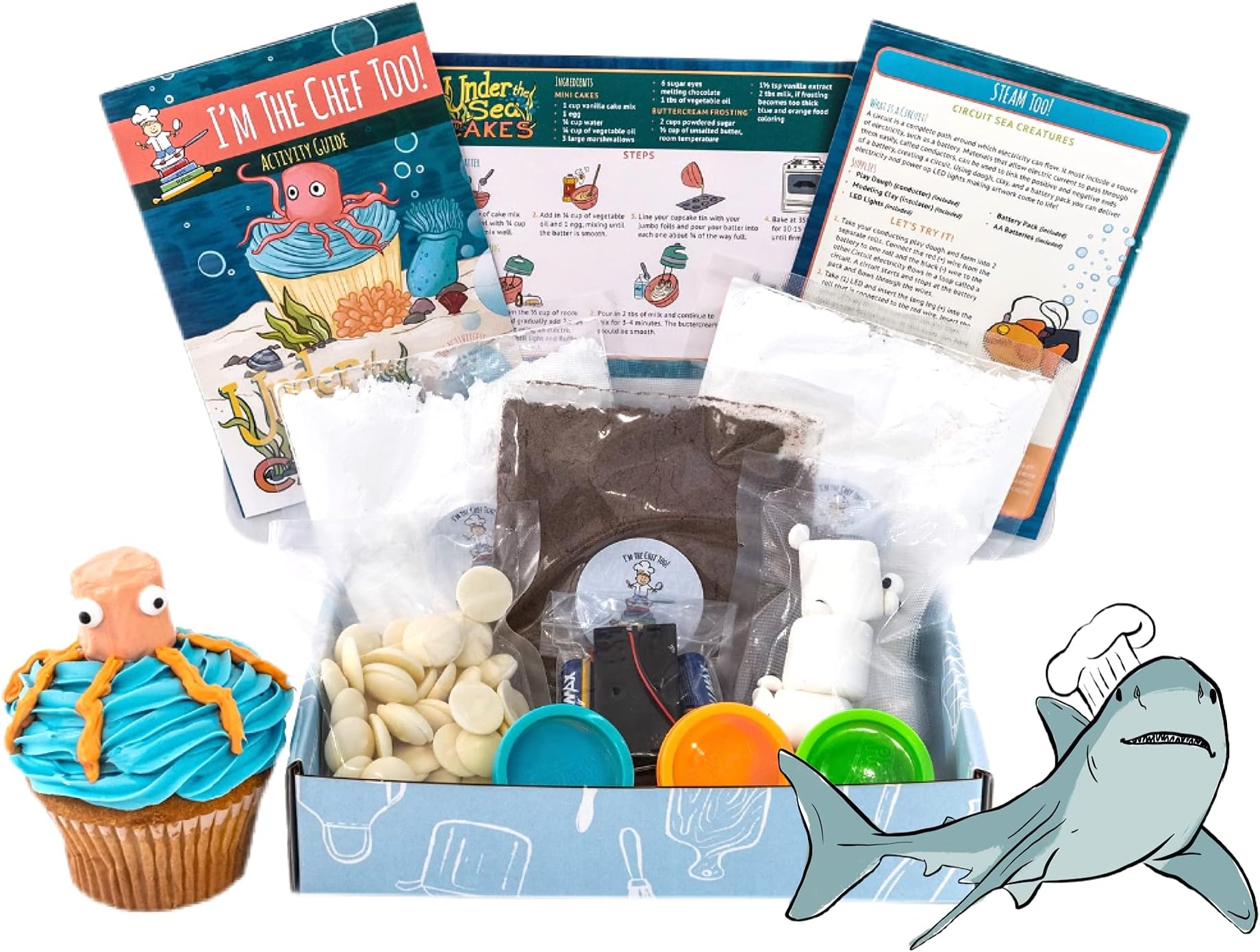 I'm The Chef Too! Kids Baking Kit for Kids, Under The Sea Cooking Kit, Enjoy, Educational STEM Activities and Learning to Cook with Kids Cupcake Kit