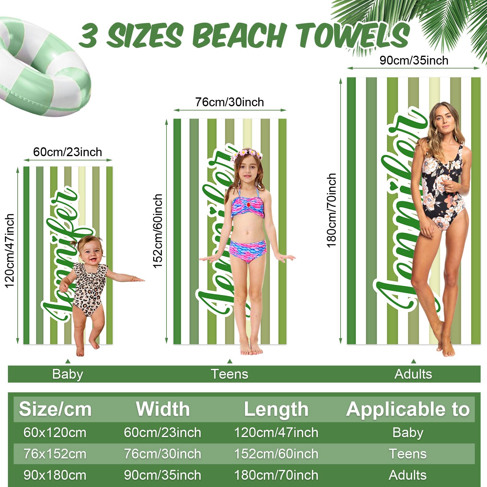 Serviette De Plage Personnalisée Avec Nom, Serviette De Plage En Microfibre Grande Femme