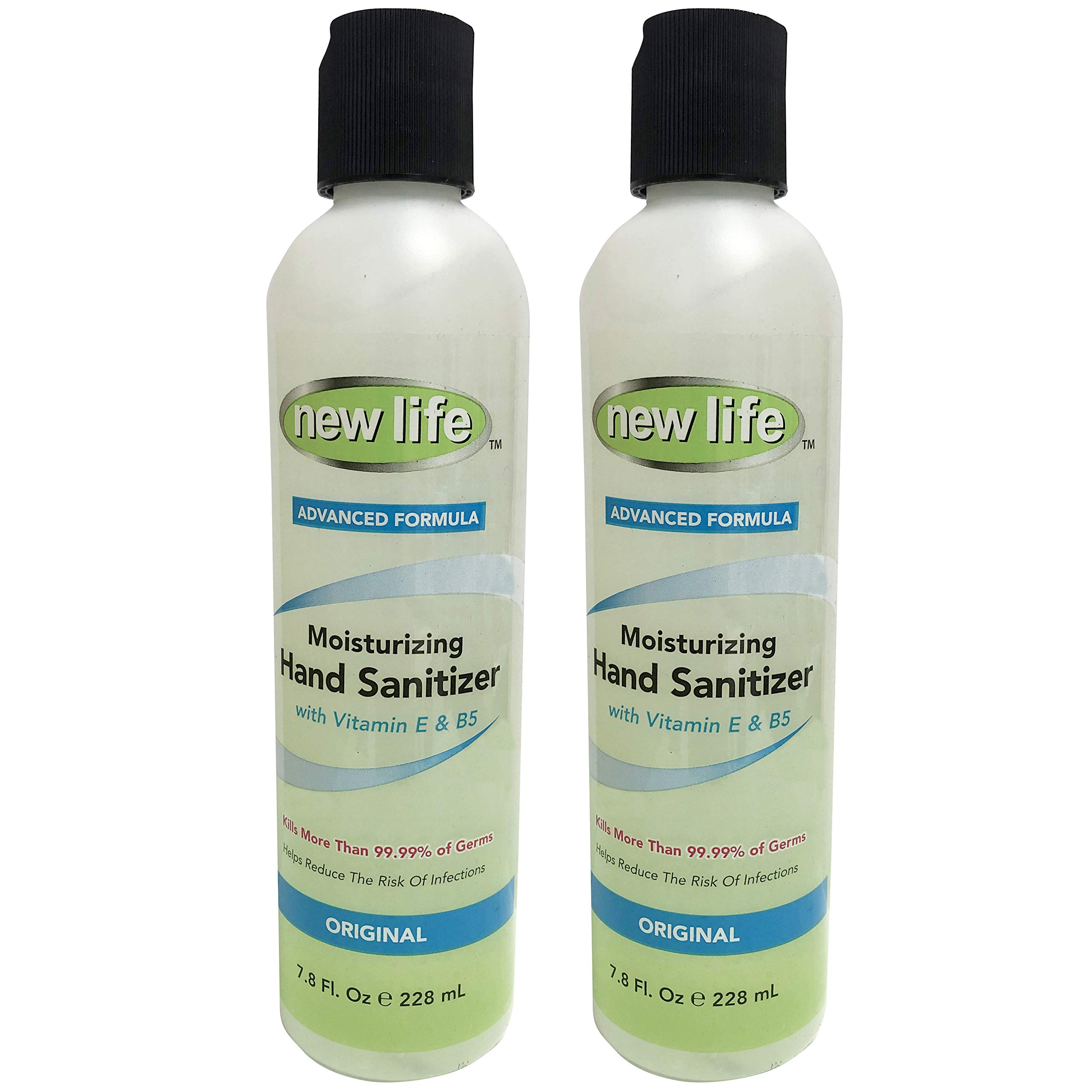 Hand Sanitizer with Vitamin E & B5 - Kills Germs Without Soap & Water - Refreshing Gel, Made in USA - 7.8 oz, 2 Pack