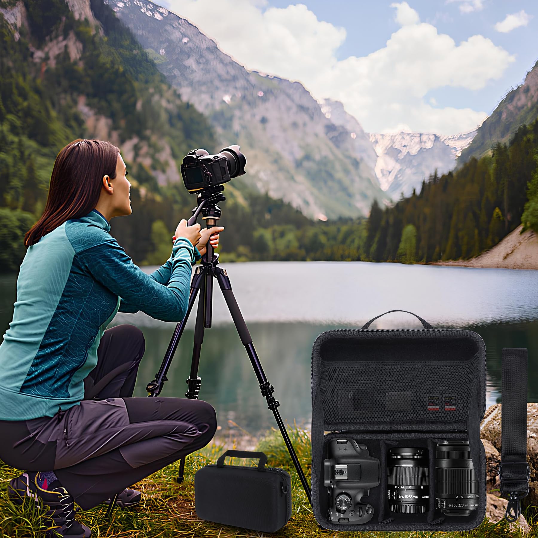 Dur Étui de Protection Compatible avec Canon EOS 2000D/ R50 / R6 Mark II / 90D / R8 / R7 / 800D / R5 / 5D Mark IV Appareil Photo
