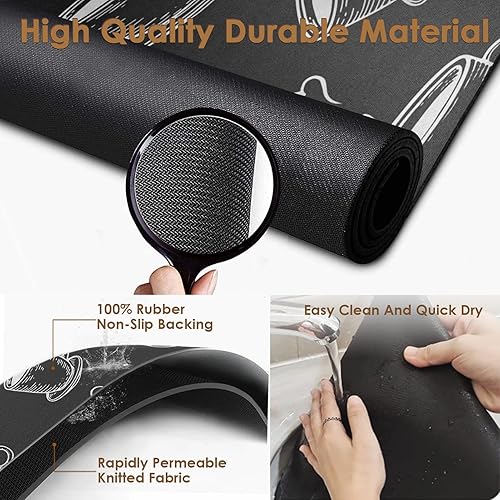 Miniatura 2 de Tapete de café para encimeras, bonito tapete creativo de secado de platos de café marrón, 2 piezas para accesorios de cocina, cafeteracafetera,