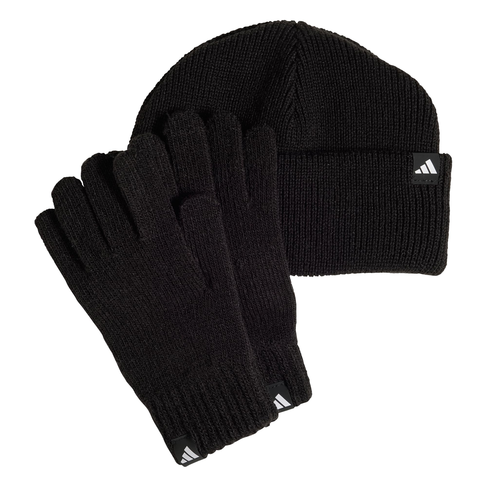 Adidas  Kids Kids' Beanie K Hat And Glove Set - Black/White - OSFY