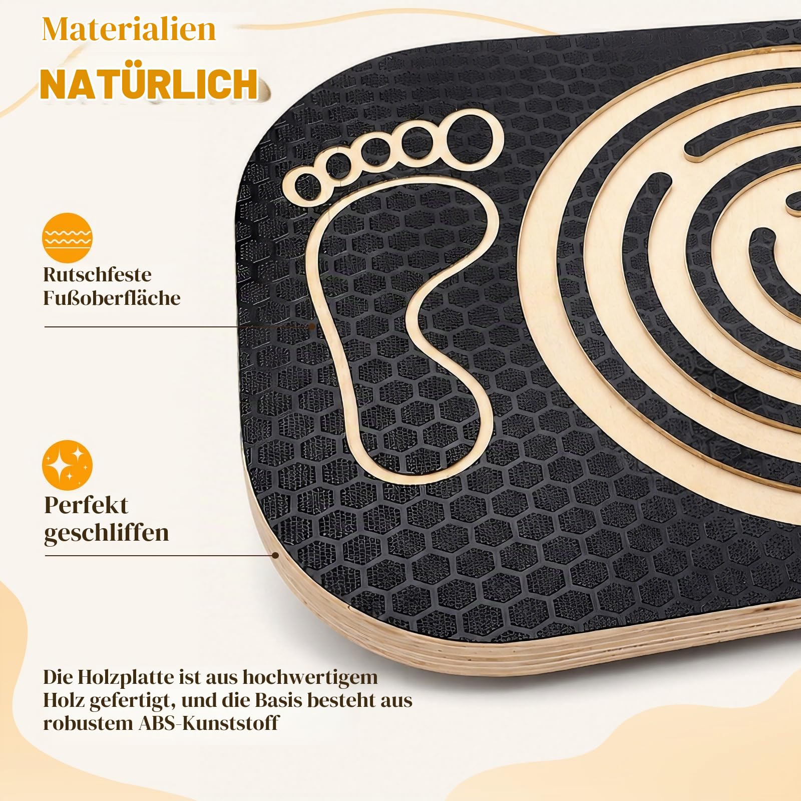 Balance Board Holz mit Labyrinth, Gleichgewichtstrainer Balancierbrett für Kinder, Wackelbrett für Fitness und Yoga, Balanceboard mit Kugellabyrinth für Interaktive Familiensport