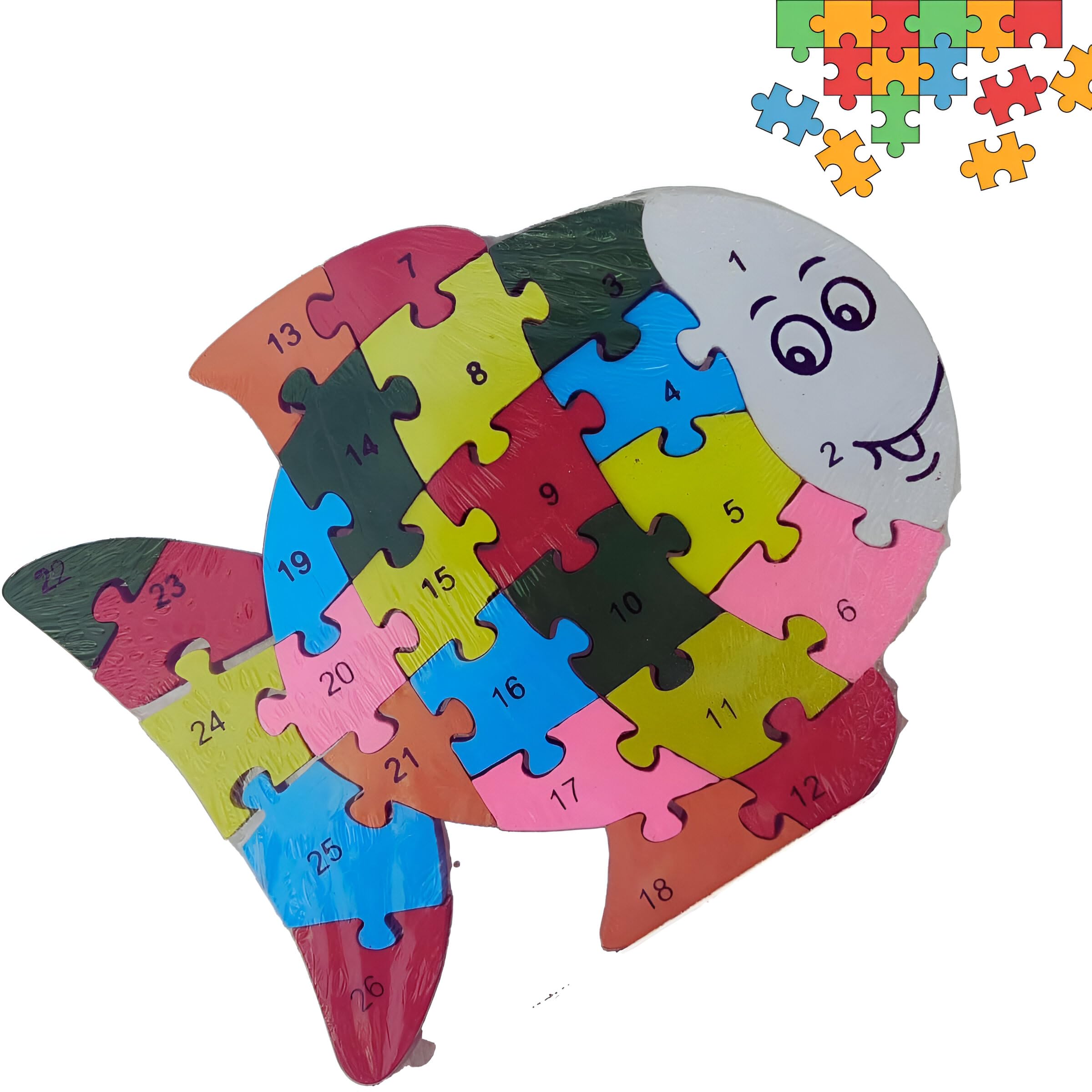 Yas Boss | Educational Wooden Animal Puzzle for Kids | Jigsaw Puzzle for Toddlers | Montessori Learning Toy for Boys & Girls Ages 2-5 Years (Fish)