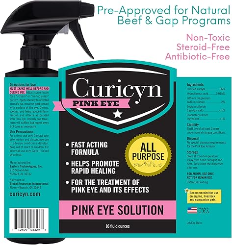 Miniatura 5 de Pink Eye Solution – 16 onzas, fórmula extra fuerte para conjuntivitis, gotas oculares para perros, gatos, ganado y caballos, sin dolor, no