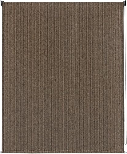 VICLLAX Persiana enrollable de tela para porche y patio, persianas enrollables para exteriores (5 pies de ancho x 6 pies de largo), color gris